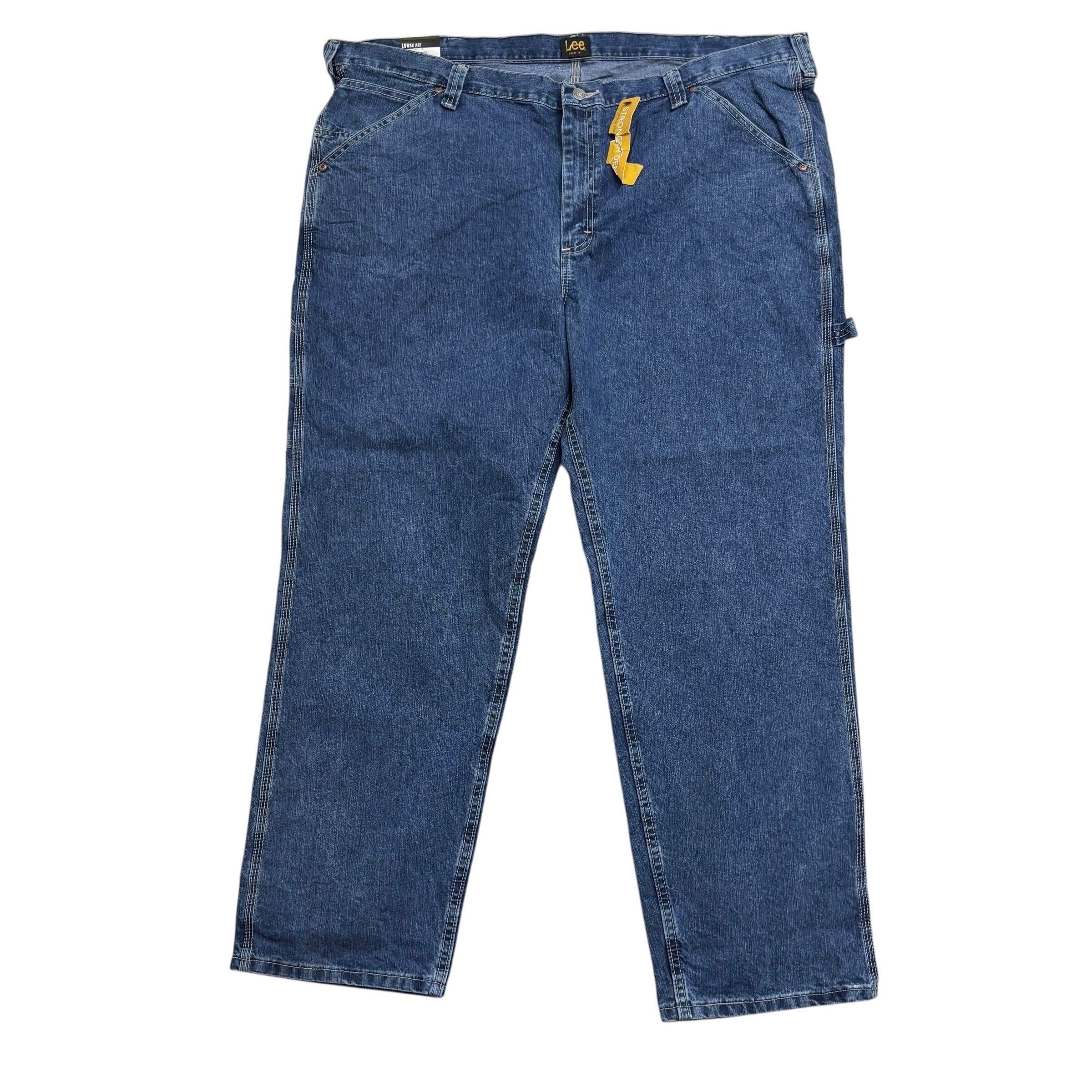 Lee Carpenter Jeans W46 L32 Mens Mid Blue Baggy Relaxed Straight Fit Denim (E)