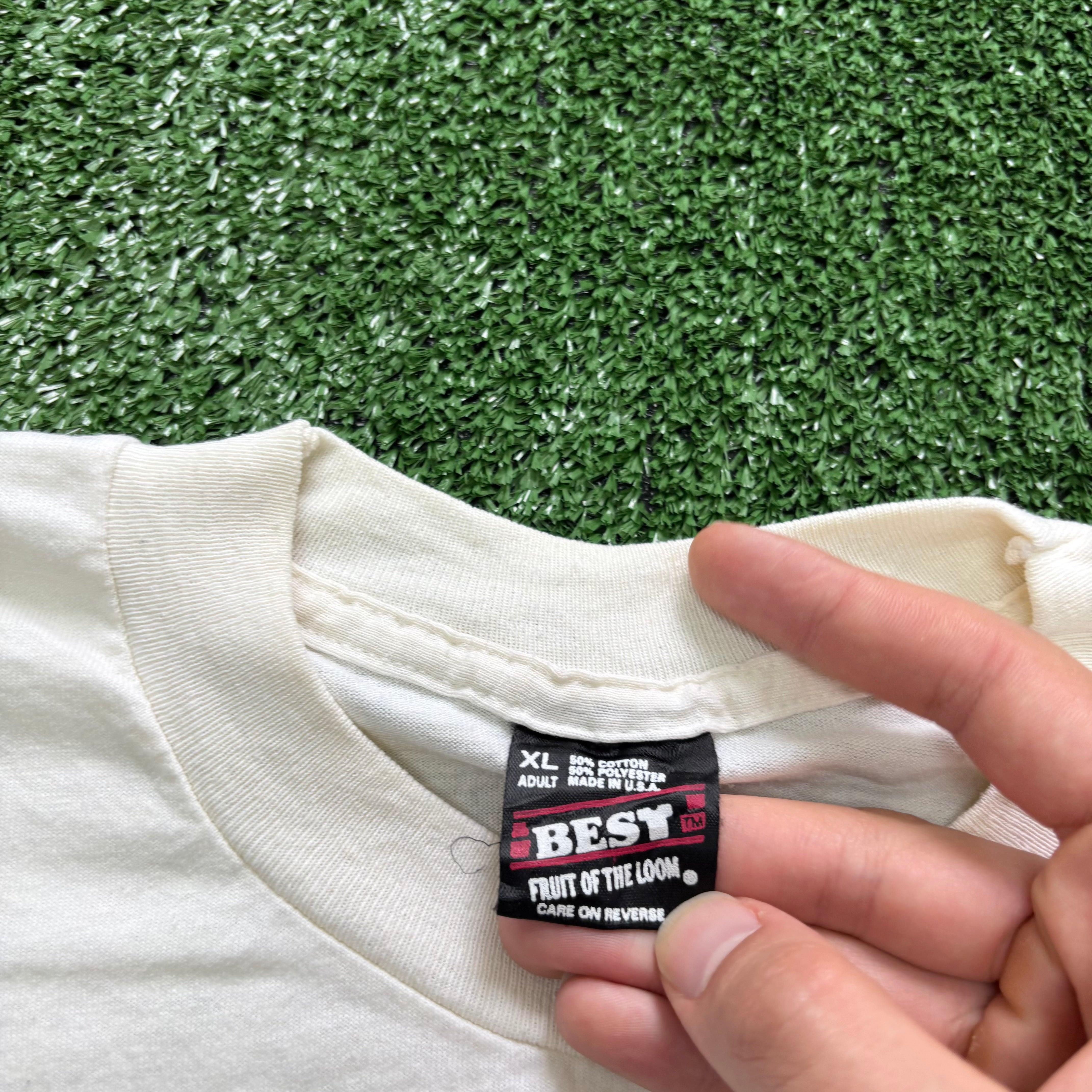 Vintage T Shirt Mens XL Beige Single Stitch Graphic Print 90s Dance (F)