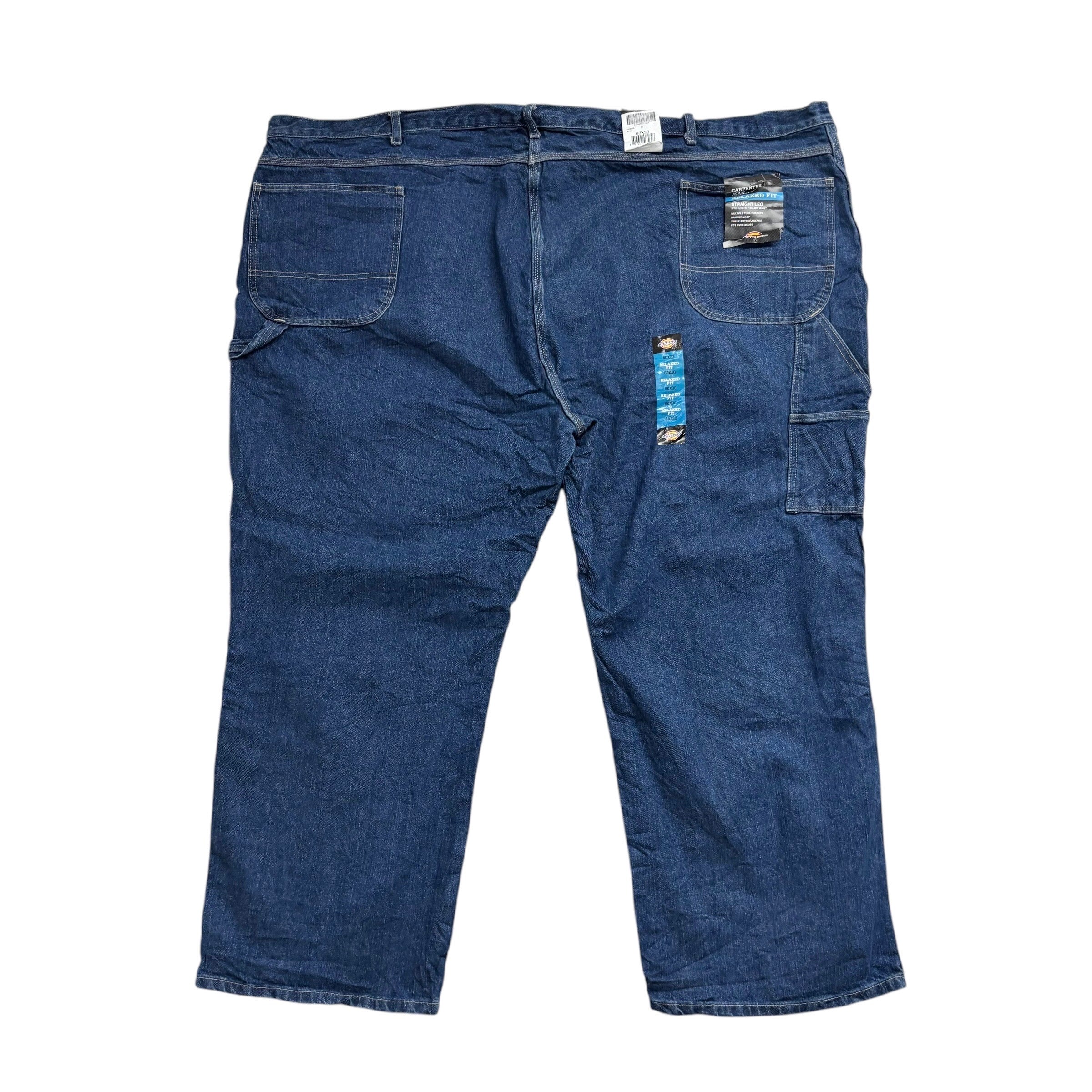 Dickies Carpenter Jeans W60 L30 Mens Mid Blue Relaxed Straight Fit Pants (E)