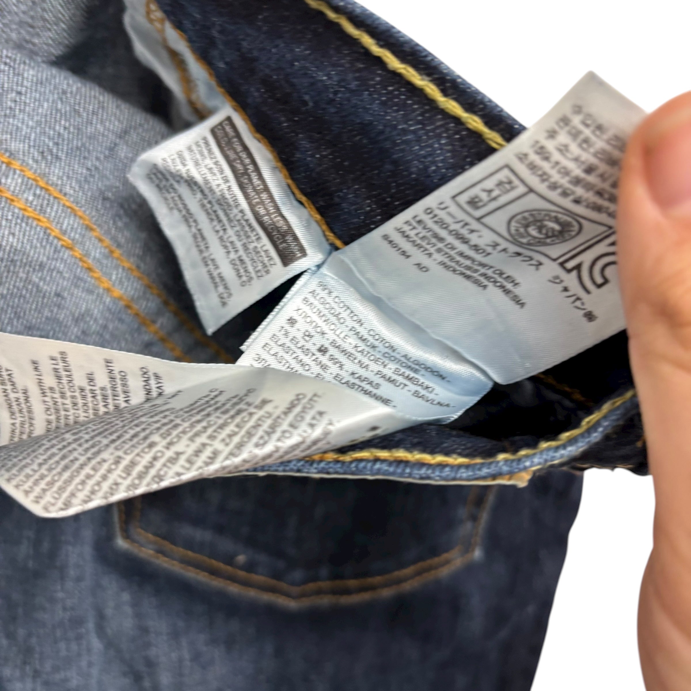 Levis 541 Jeans W32 L29 Mens Dark Blue Athletic Tapered Fit Stretch Denim