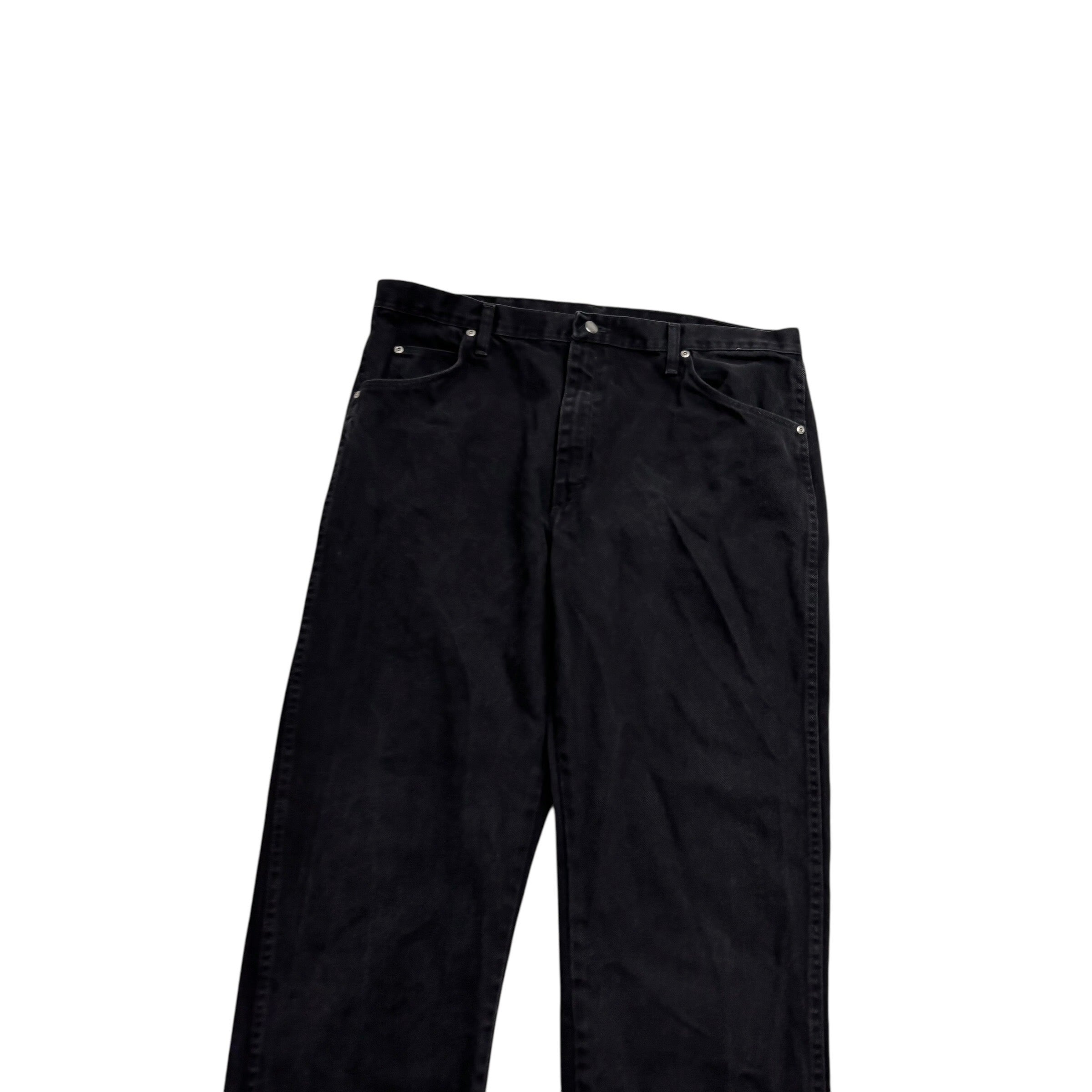 Wrangler Jeans W40 L32 Mens Black Regular Straight Fit Denim (E)