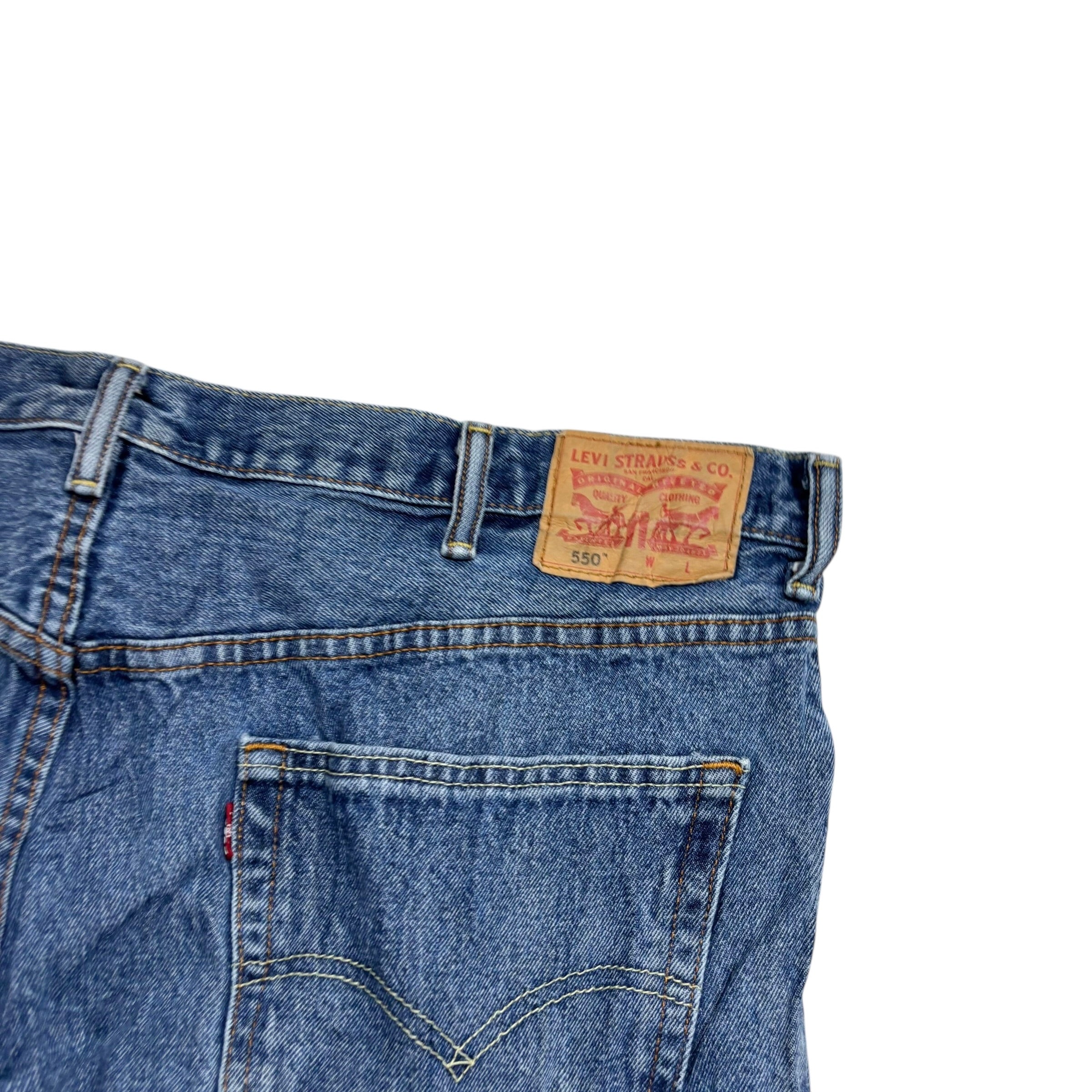 Levis 550 Jeans W44 L30 Mens Mid Blue Baggy Relaxed Straight Fit Denim (E)