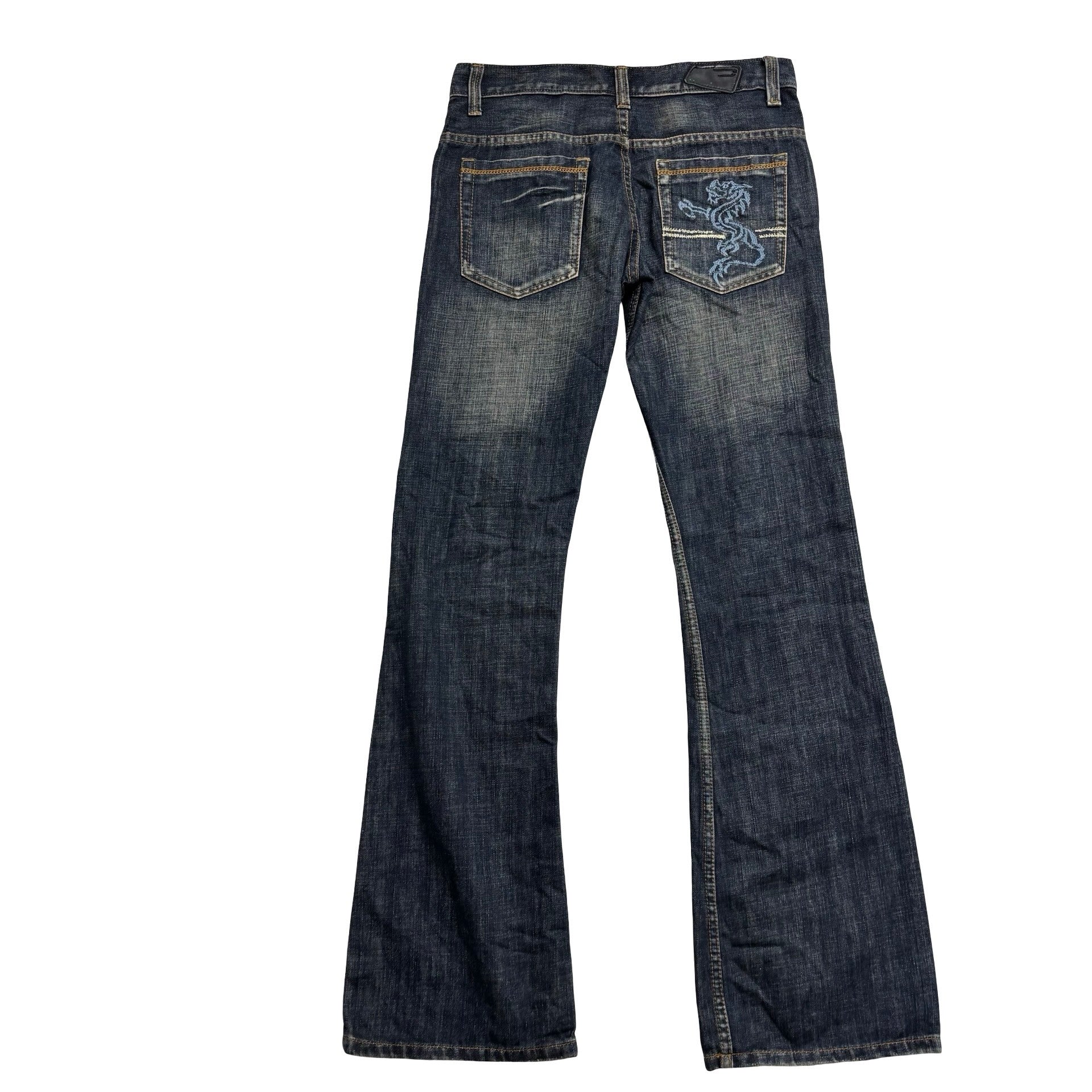 Diesel Jeans W32 L36 Mens Dark Blue Flare Bootcut Fit Vintage Y2K (E)