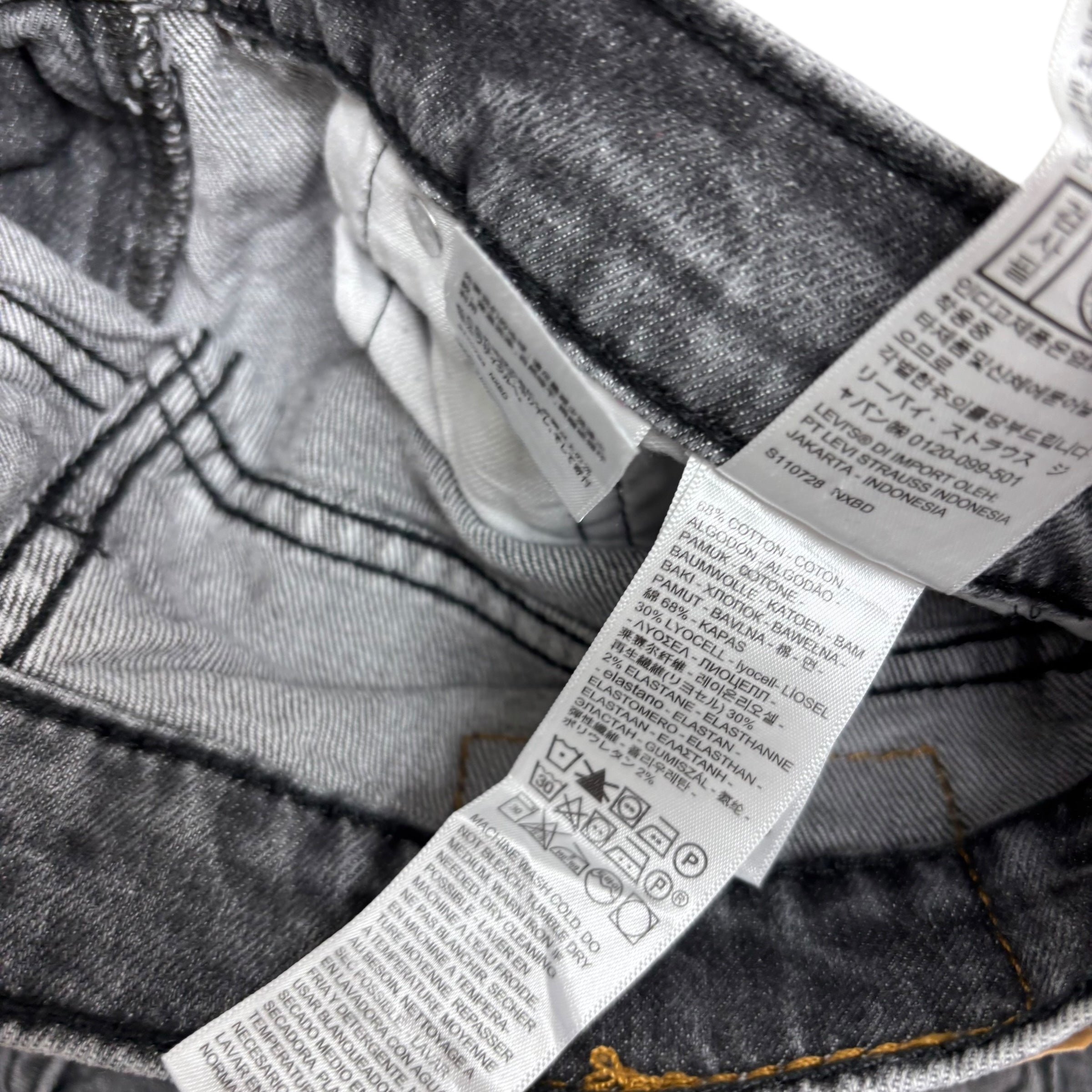 Levis 512 Jeans W28 L28 Mens Grey Slim Tapered Fit Stretch Denim (E)