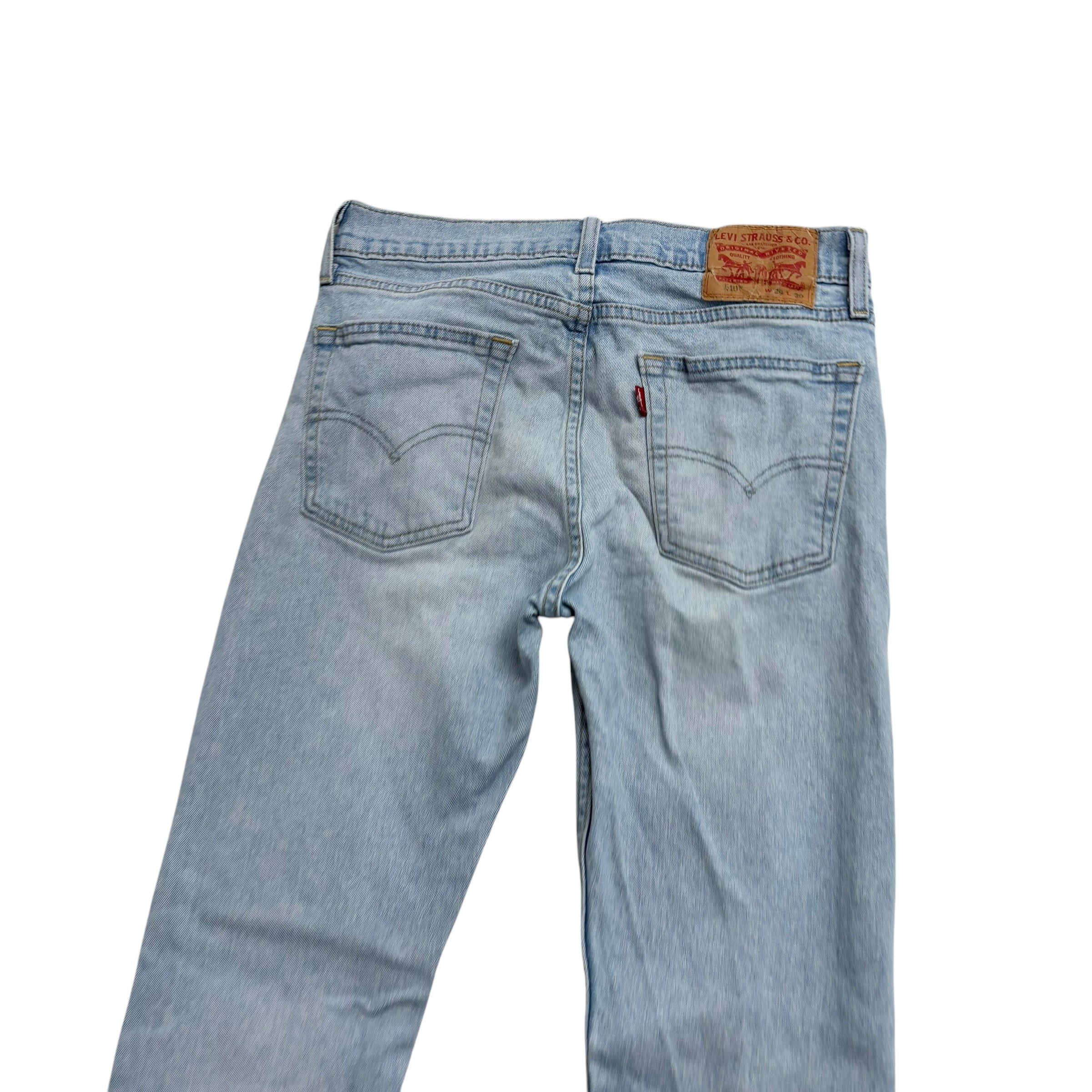 Levis 510 Jeans W29 L30 Mens Light Blue Skinny Fit Stretch Denim (E)
