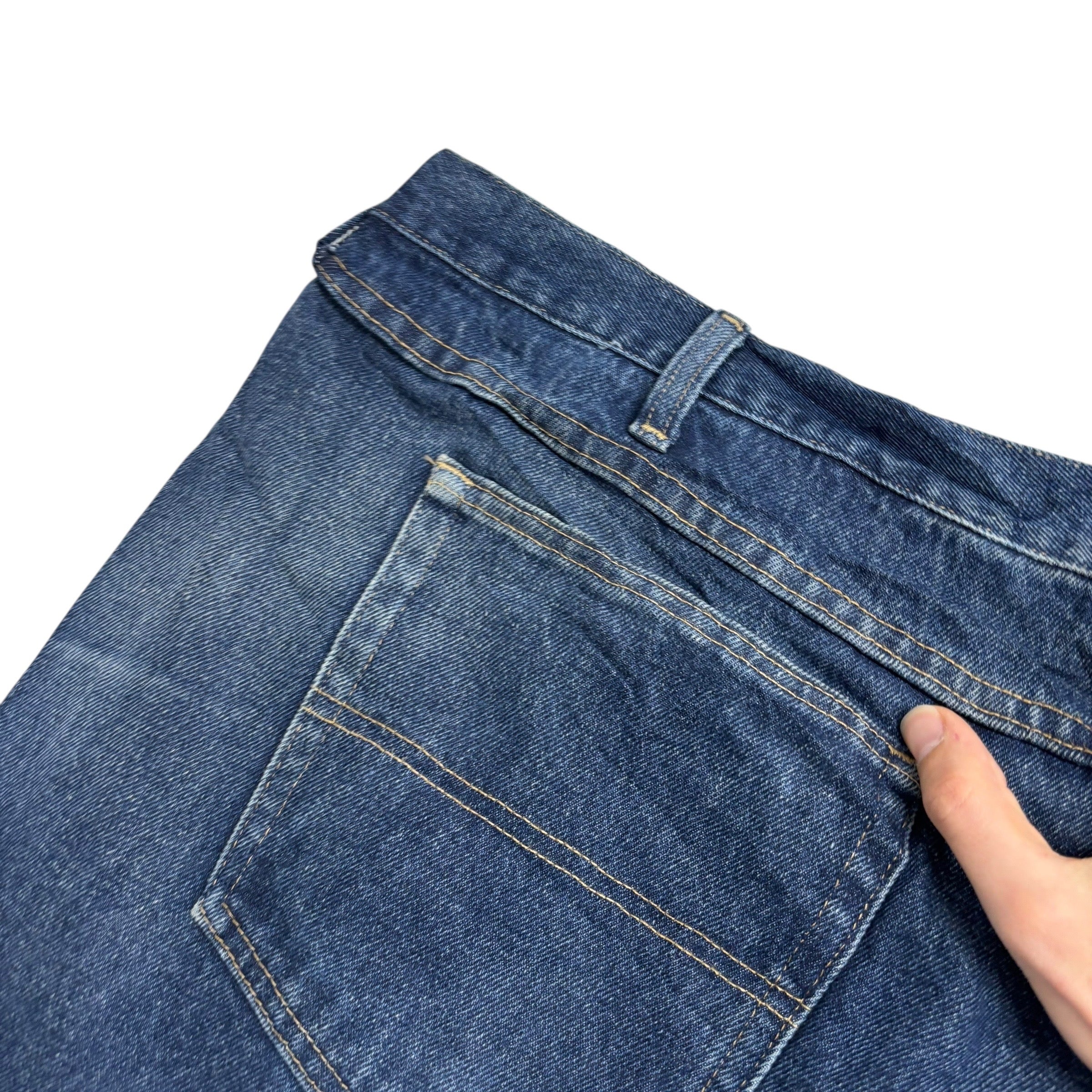 Wrangler Jeans W56 L30 Mens Dark Blue Relaxed Straight Fit Denim