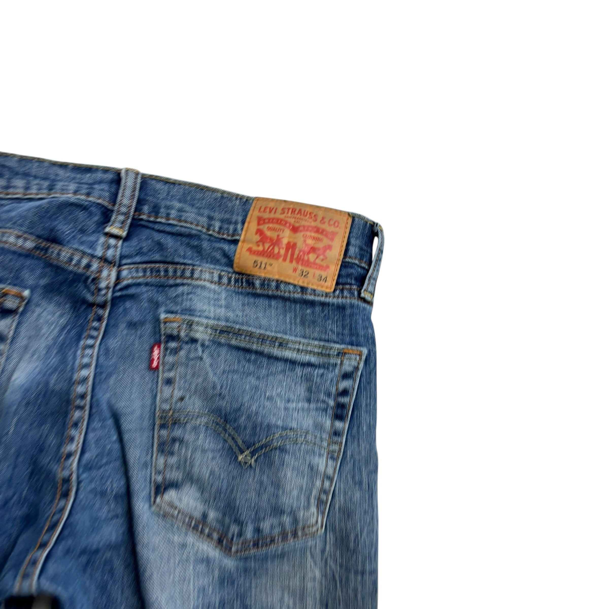 Levis 511 Jeans W31 L33 Mens Mid Blue Slim Fit Stretch Denim