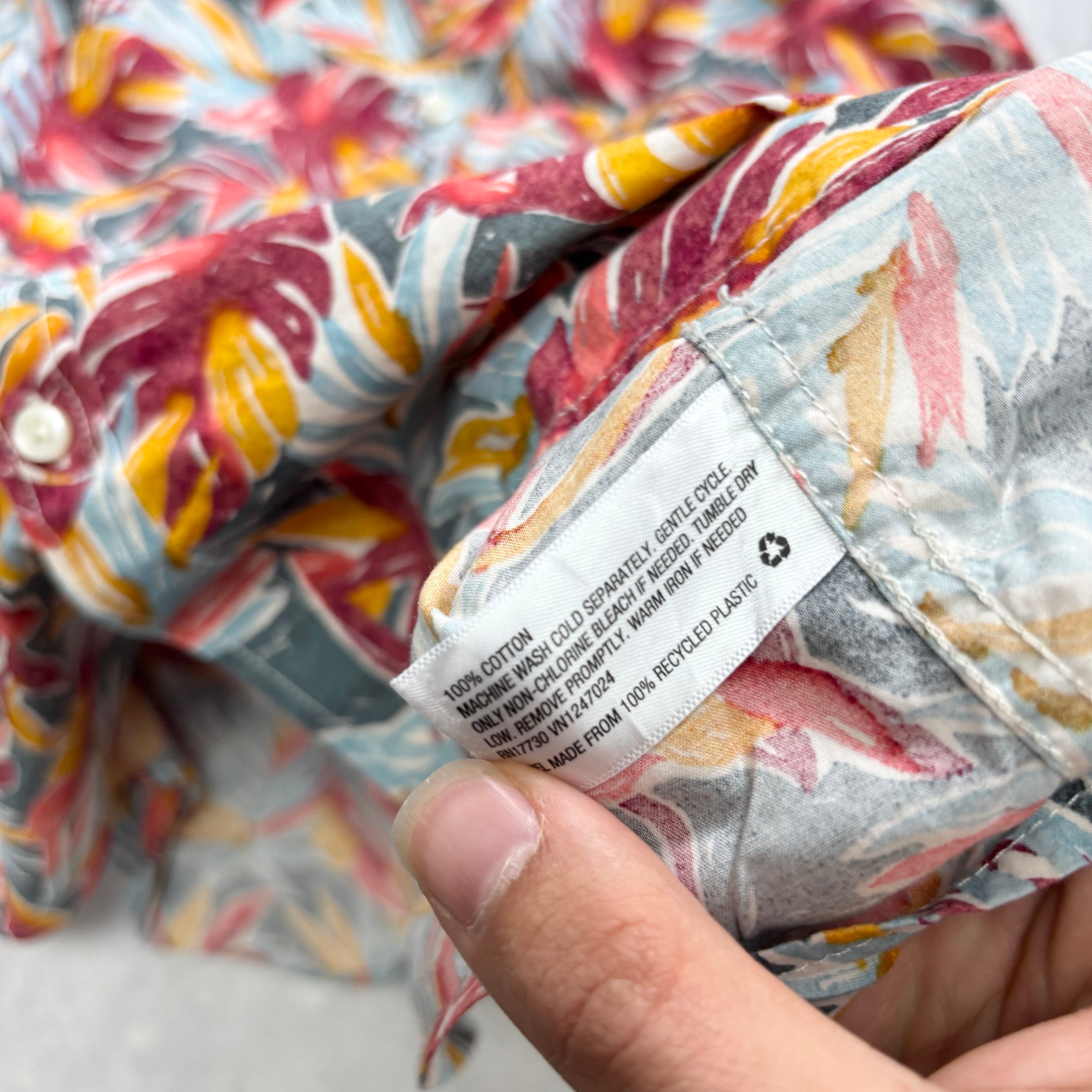 Hawaiian Shirt Mens XL Multi Floral Aloha Short Sleeve Cotton Regular Fit (E)