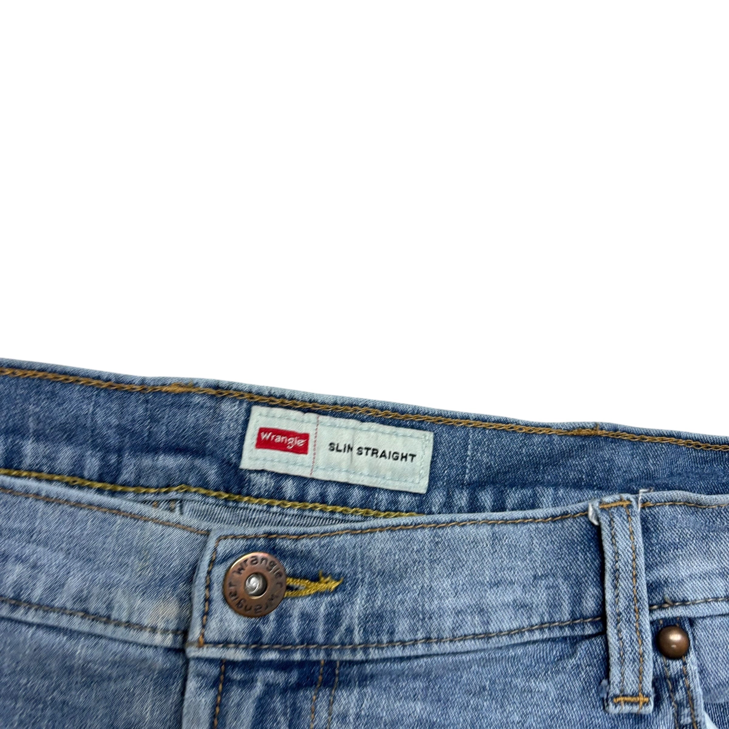 Wrangler Jeans W40 L30 Mens Light Blue Slim Straight Fit Stretch Denim