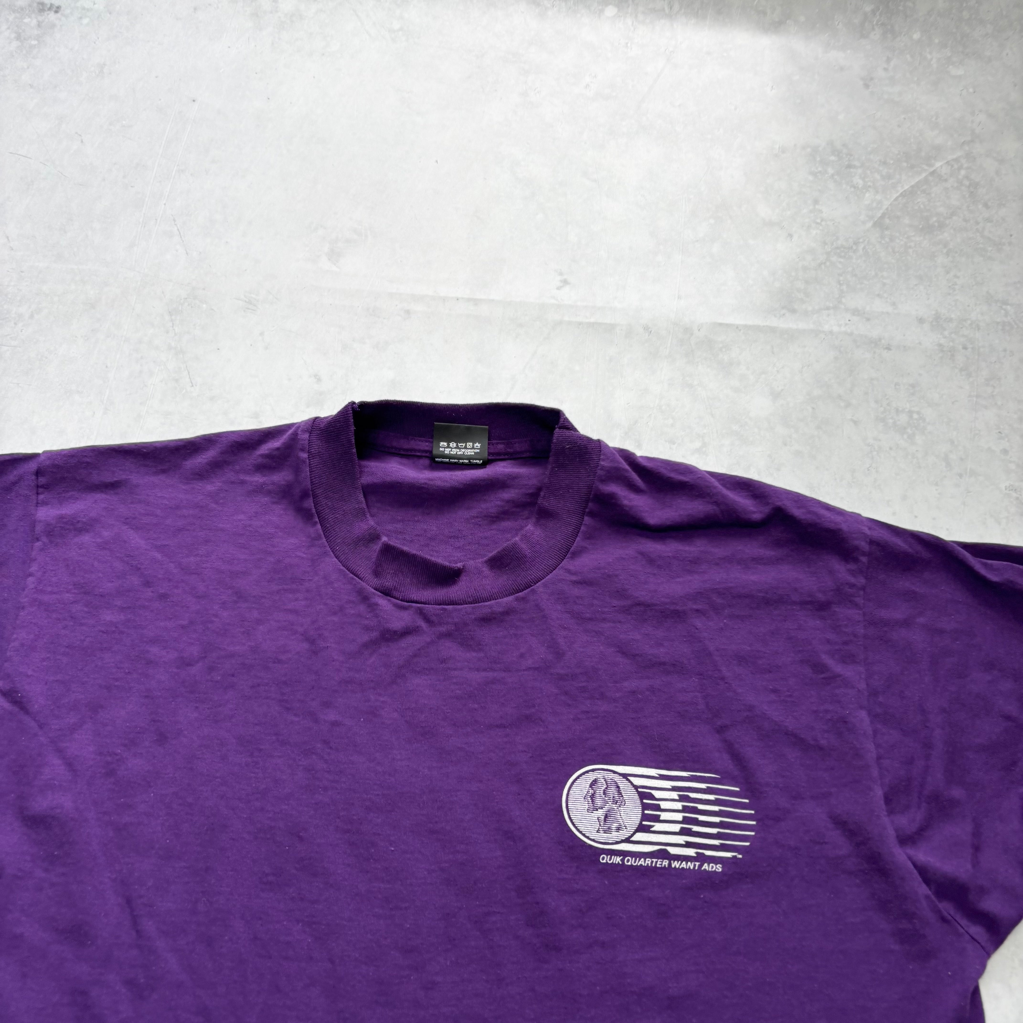 Vintage T Shirt Mens Large Purple Single Stitch Graphic Print 90s USA (E)