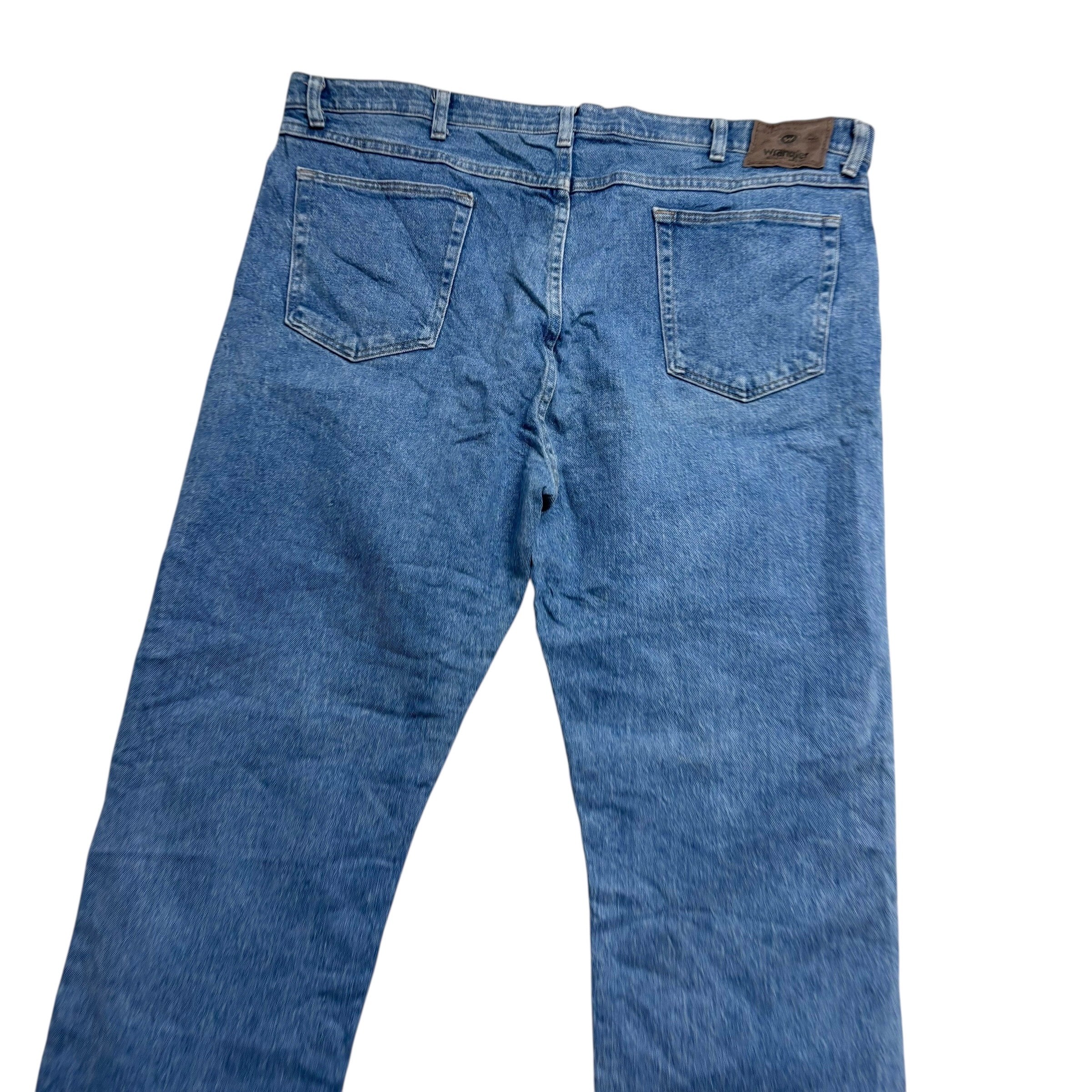 Wrangler Jeans W40 L30 Mens Light Blue Regular Straight Fit Stretch Denim (E)
