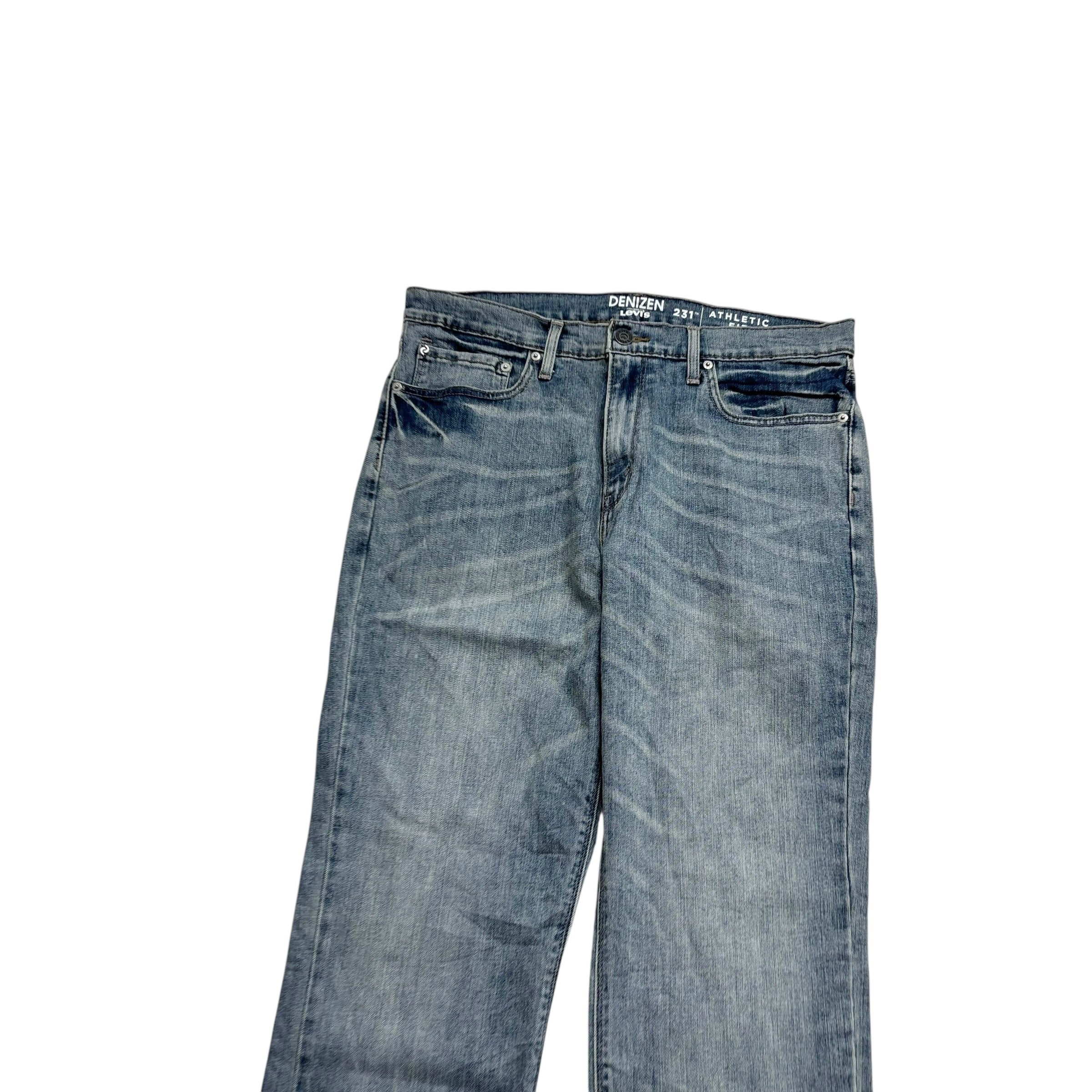 Levis Denizen Jeans W36 L32 Mens Blue Athletic Straight Fit Stretch Denim (E)