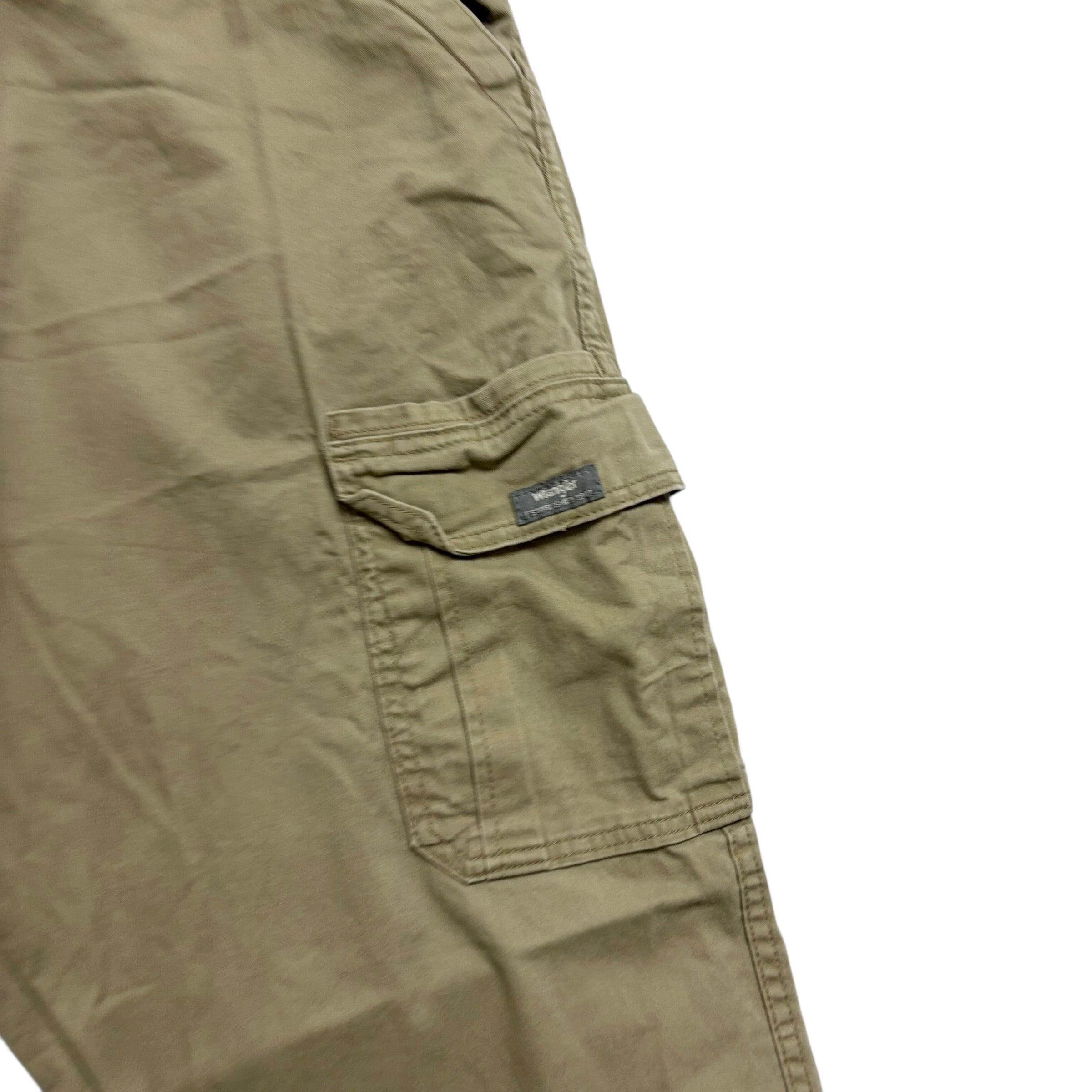 Wrangler Cargo Pants W40 L32 Mens Beige Relaxed Straight Fit Trousers (E)