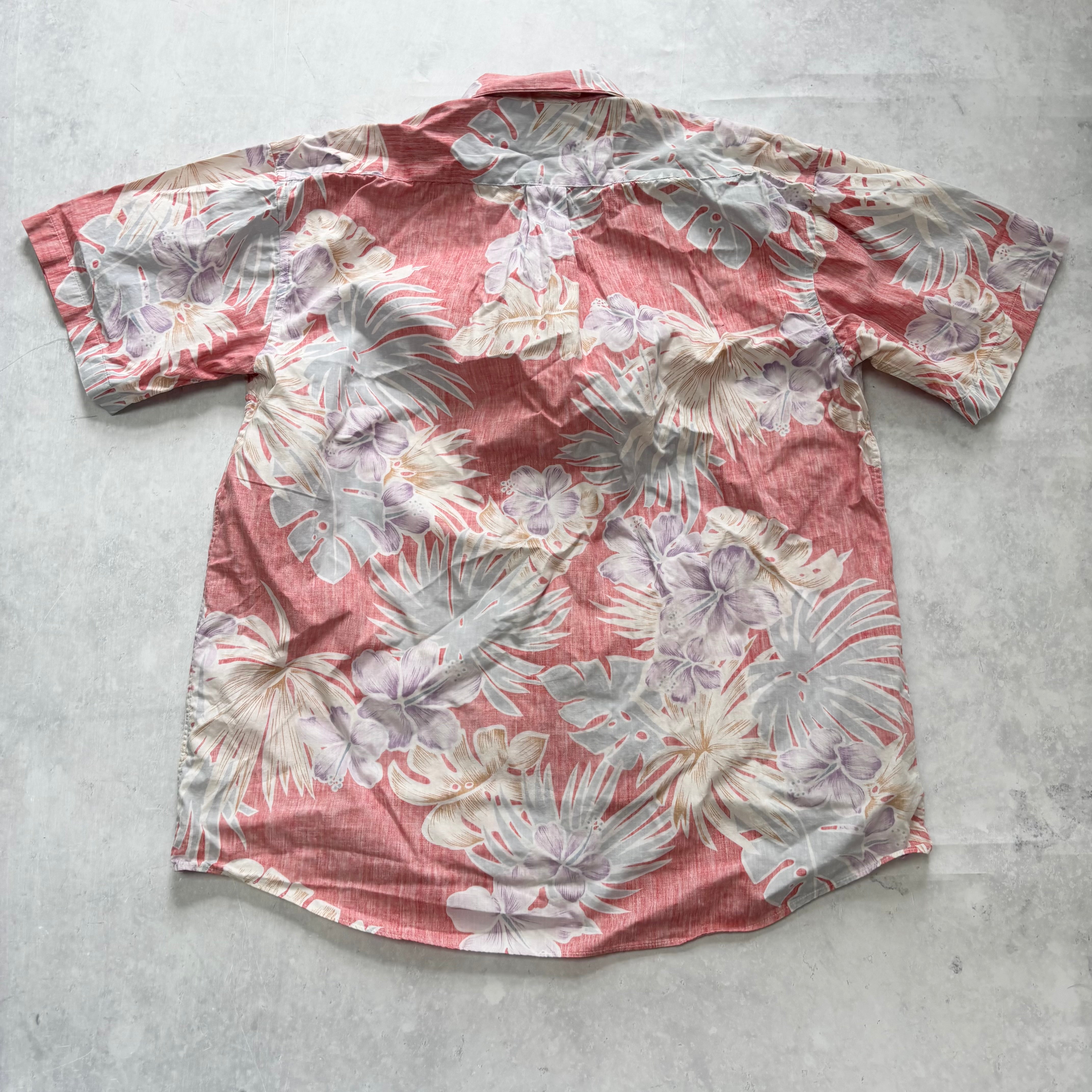 Vintage Hawaiian Shirt Mens Medium Red Floral Aloha Short Sleeve (E)