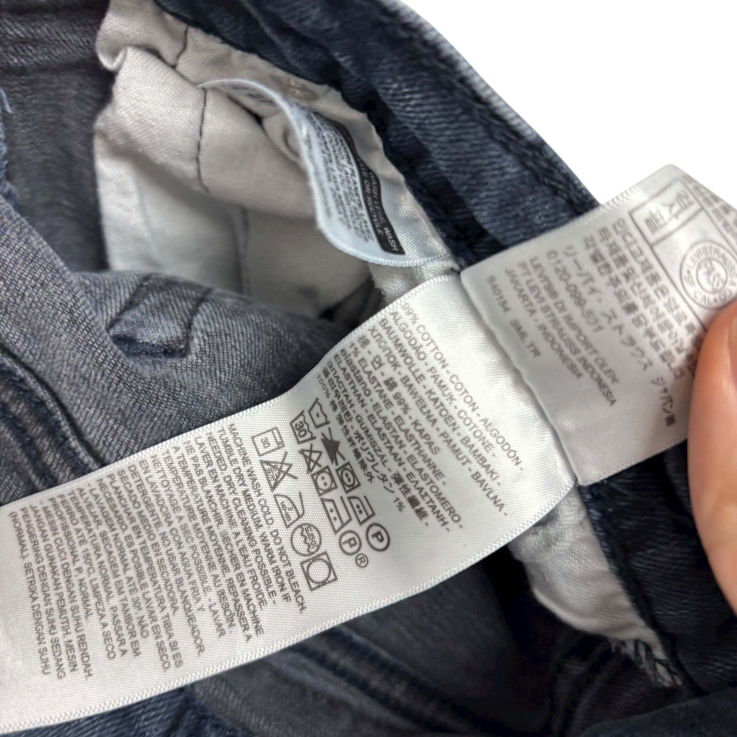 Levis 514 Jeans W30 L31 Mens Navy Blue Slim Straight Fit Stretch Denim