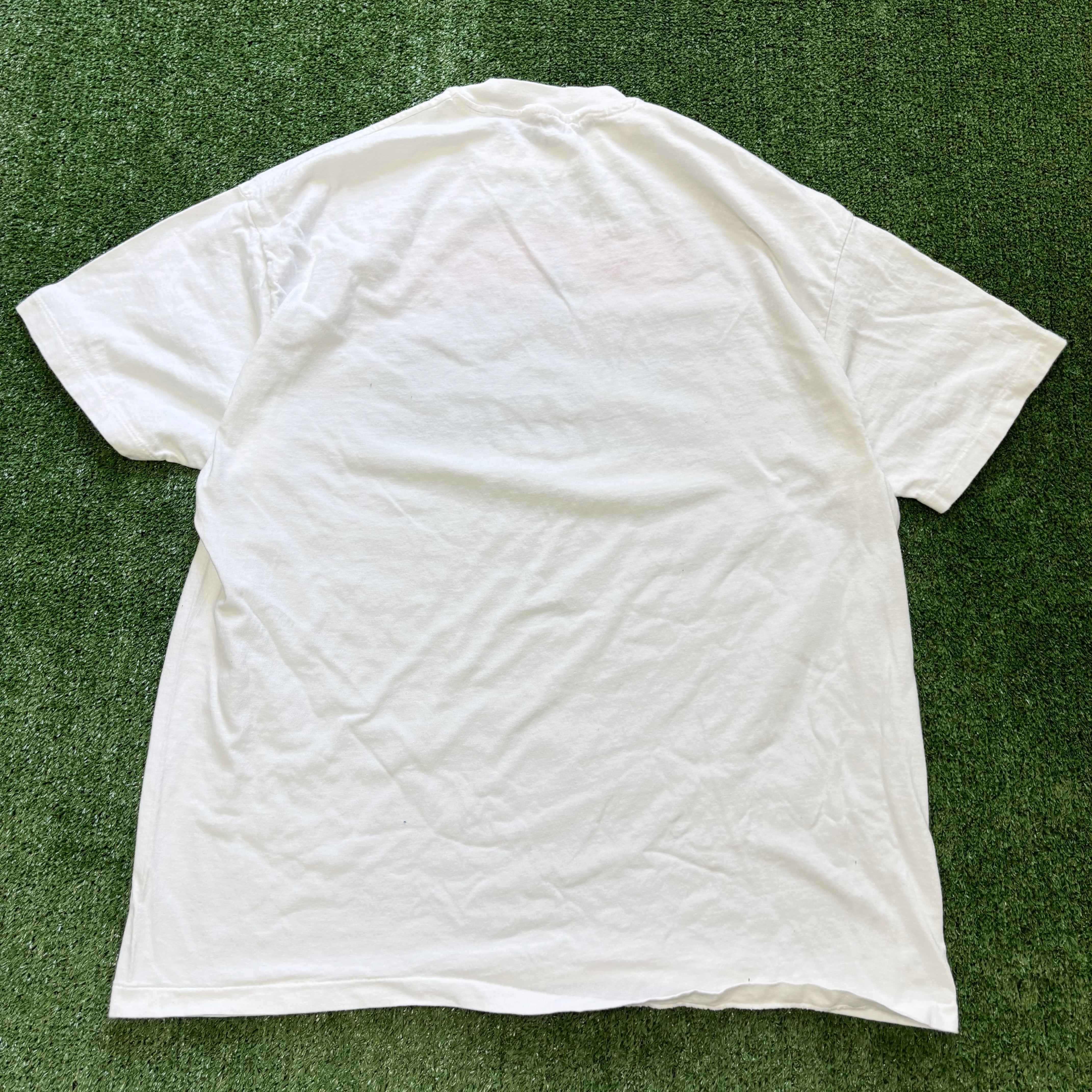 Vintage T Shirt Mens XL White Single Stitch Graphic Print 90s USA (E)