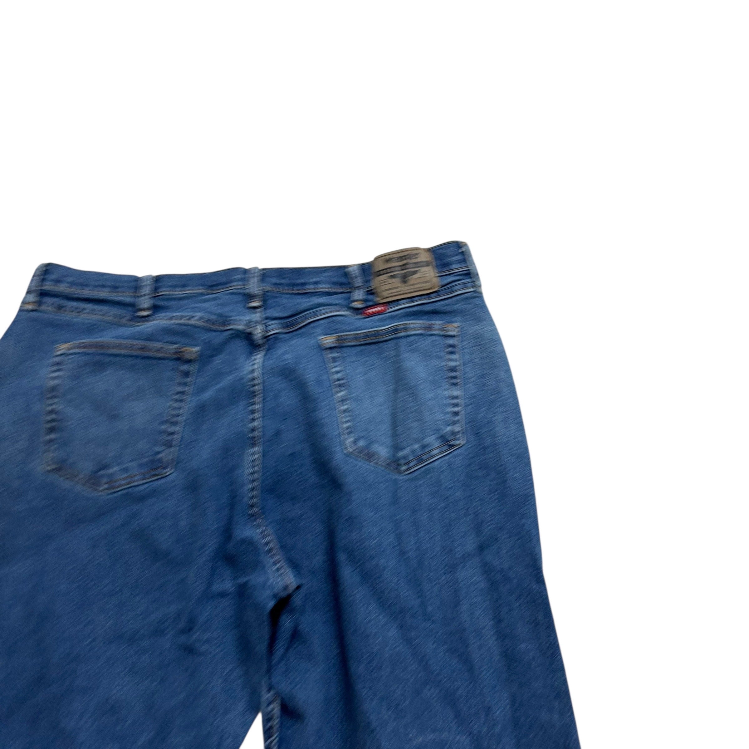 Wrangler Jeans W40 L32 Mens Mid Blue Relaxed Straight Fit Stretch Denim (F)