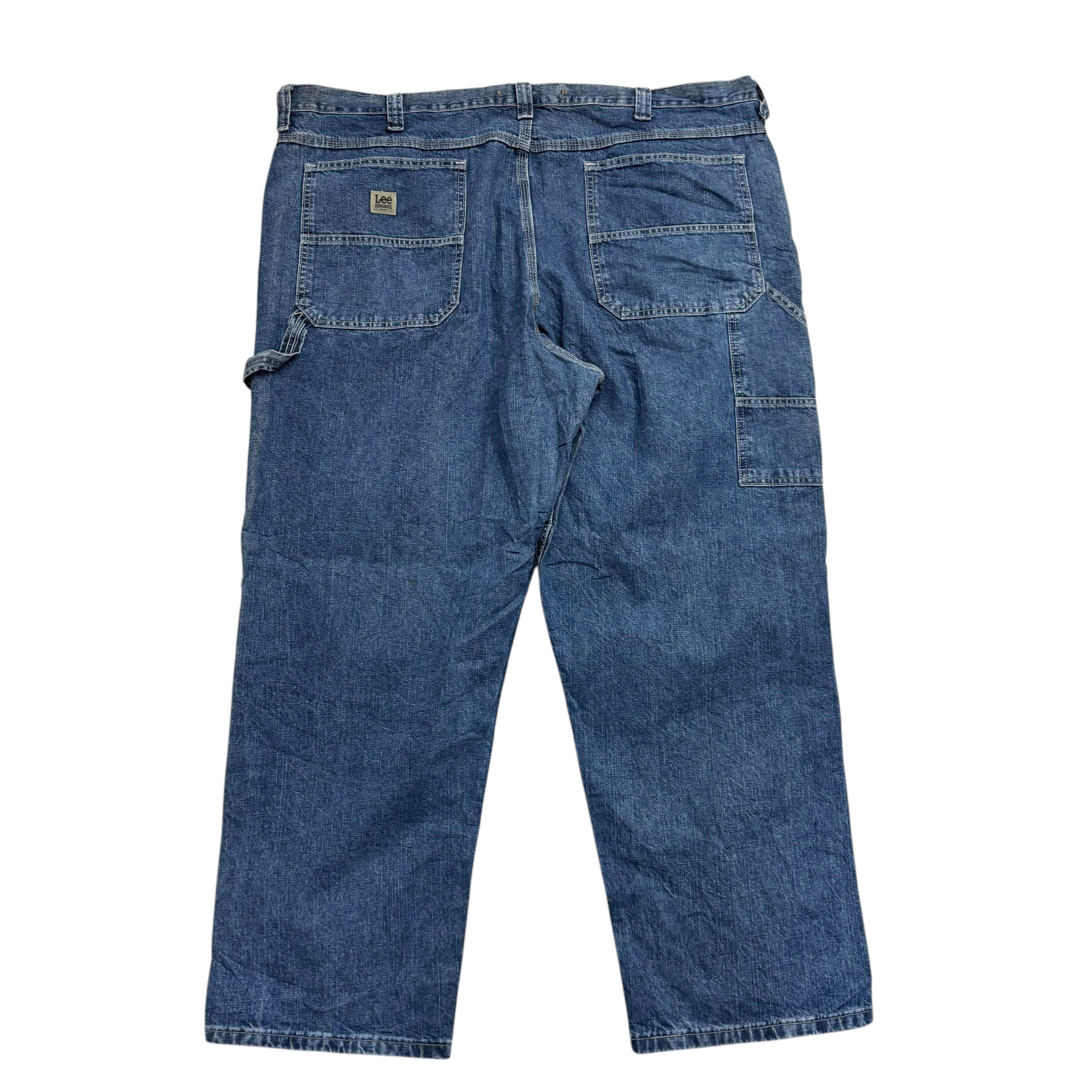 Lee Carpenter Jeans W46 L30 Mens Mid Blue Baggy Relaxed Straight Fit Denim (E)