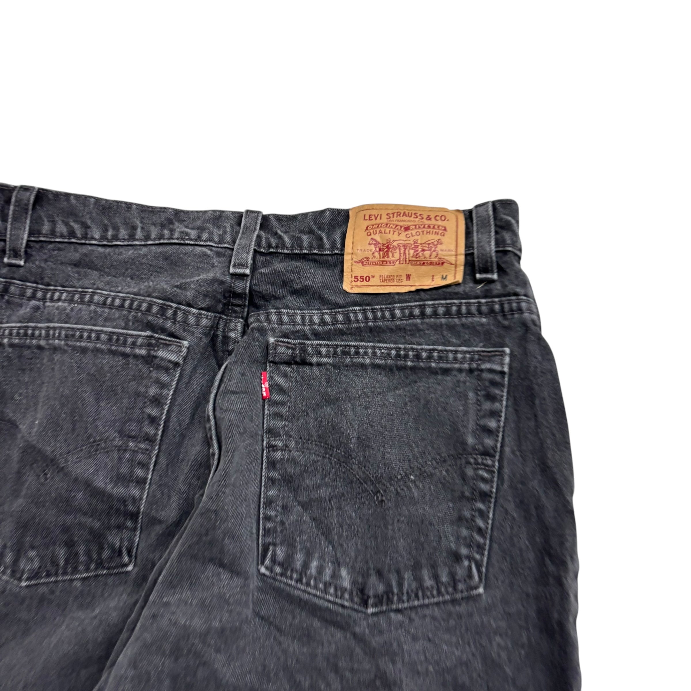Levis 550 Jeans W28 L30 Womens Black Relaxed Taper Made In USA Vintage Denim