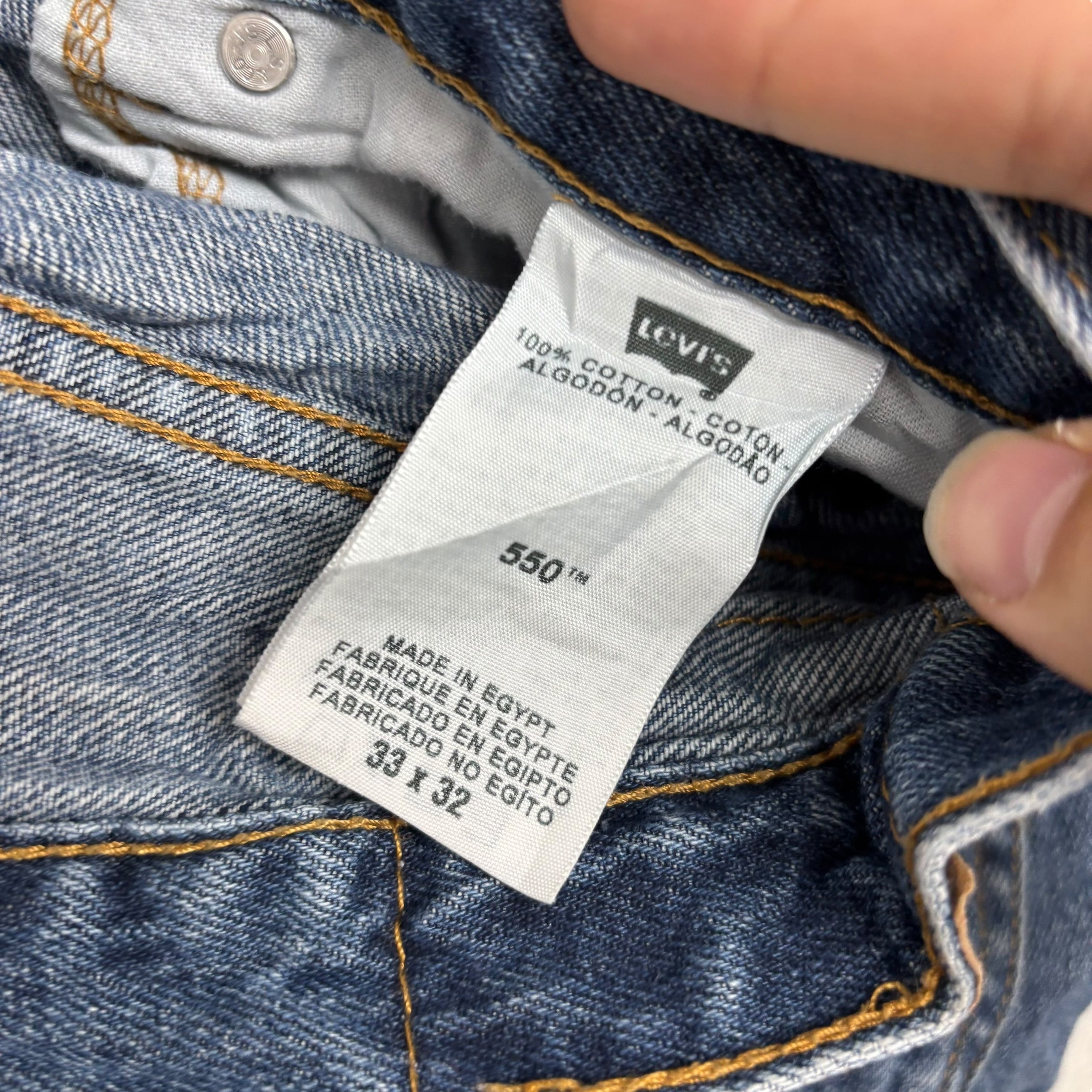 Levis 550 Jeans W32 L32 Mens Mid Blue Baggy Relaxed Straight Vintage Denim (E)