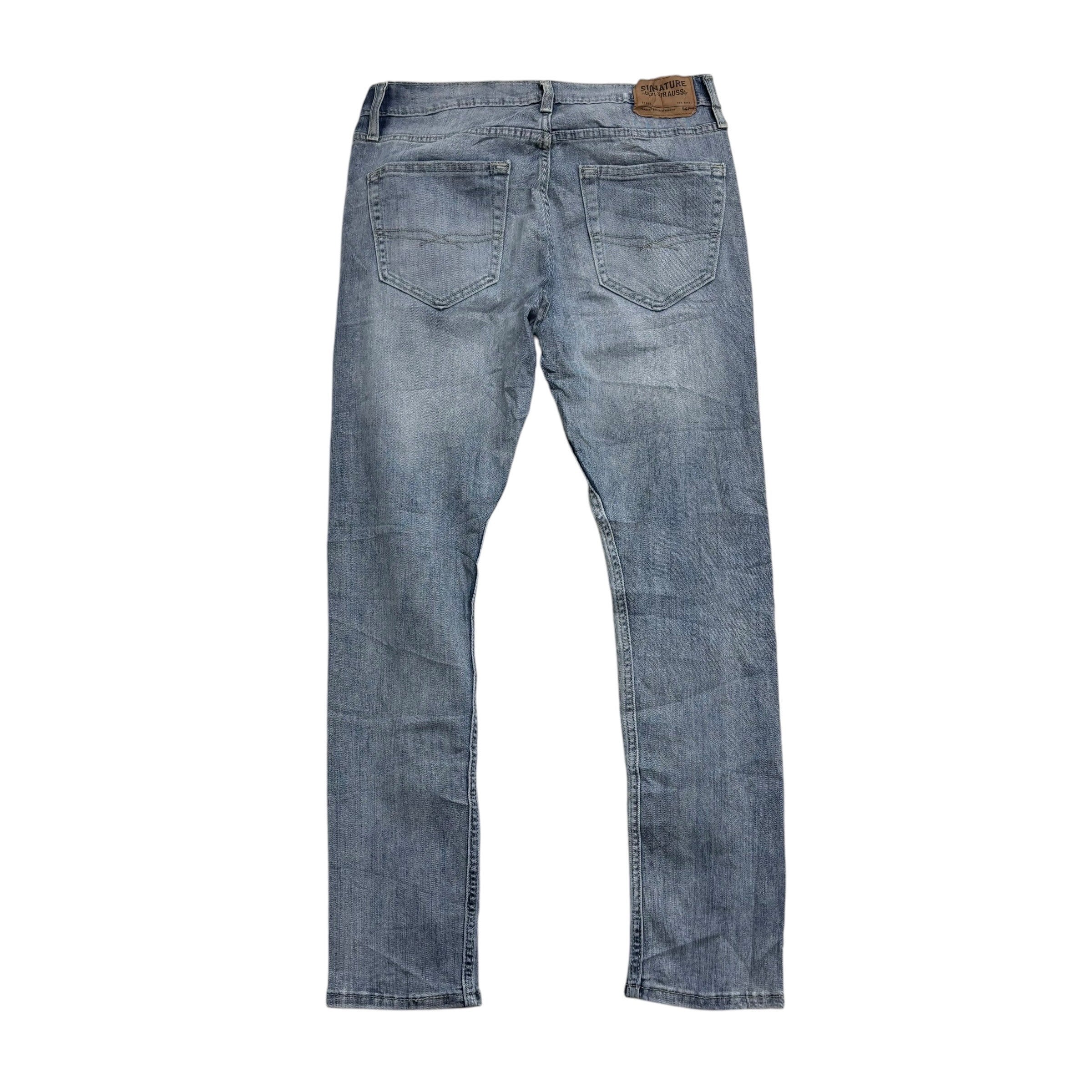 Levis Signature Jeans W30 L31 Mens Light Blue Regular Taper Fit Stretch Denim