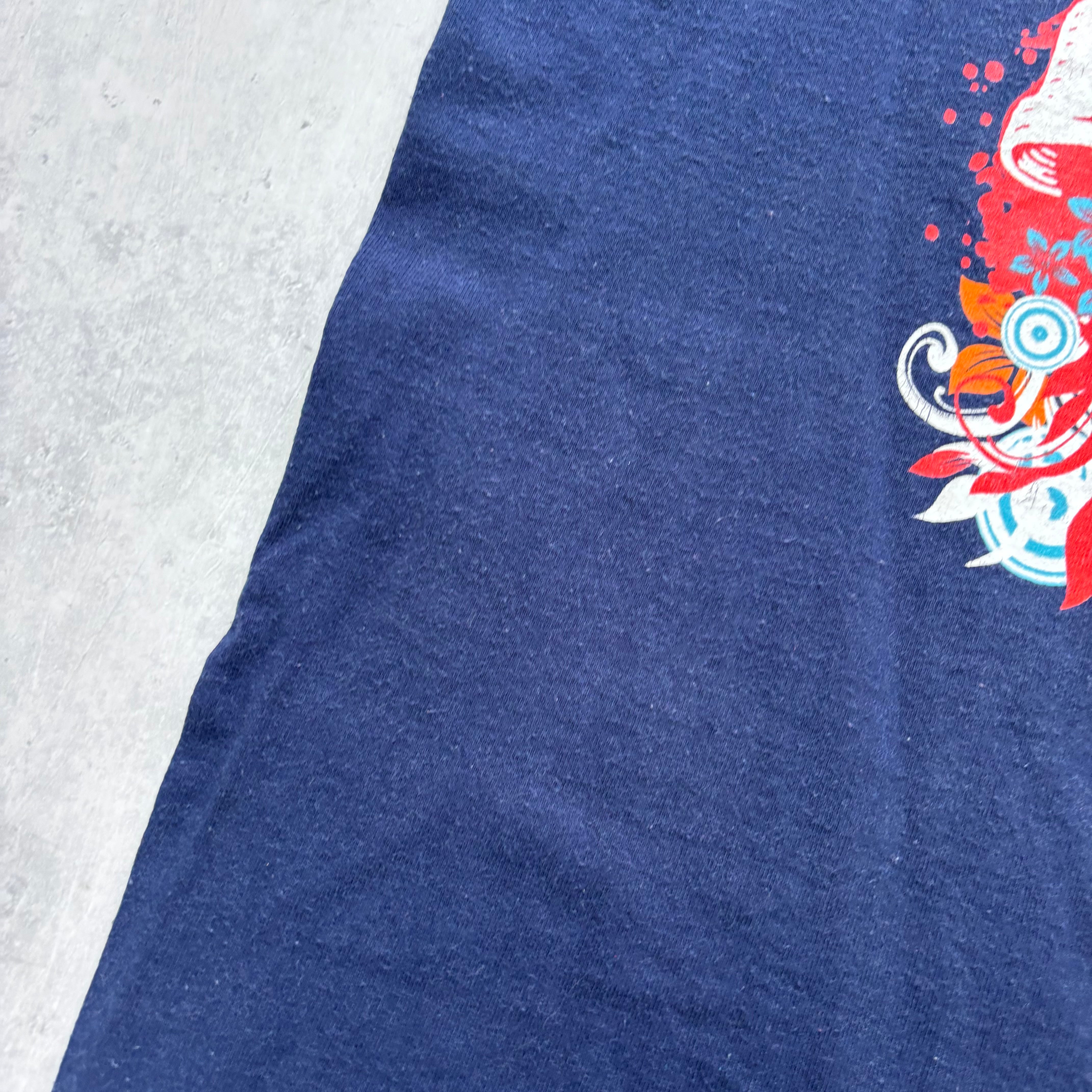 Vintage T Shirt Mens Large Navy Blue Graphic Print 90s USA