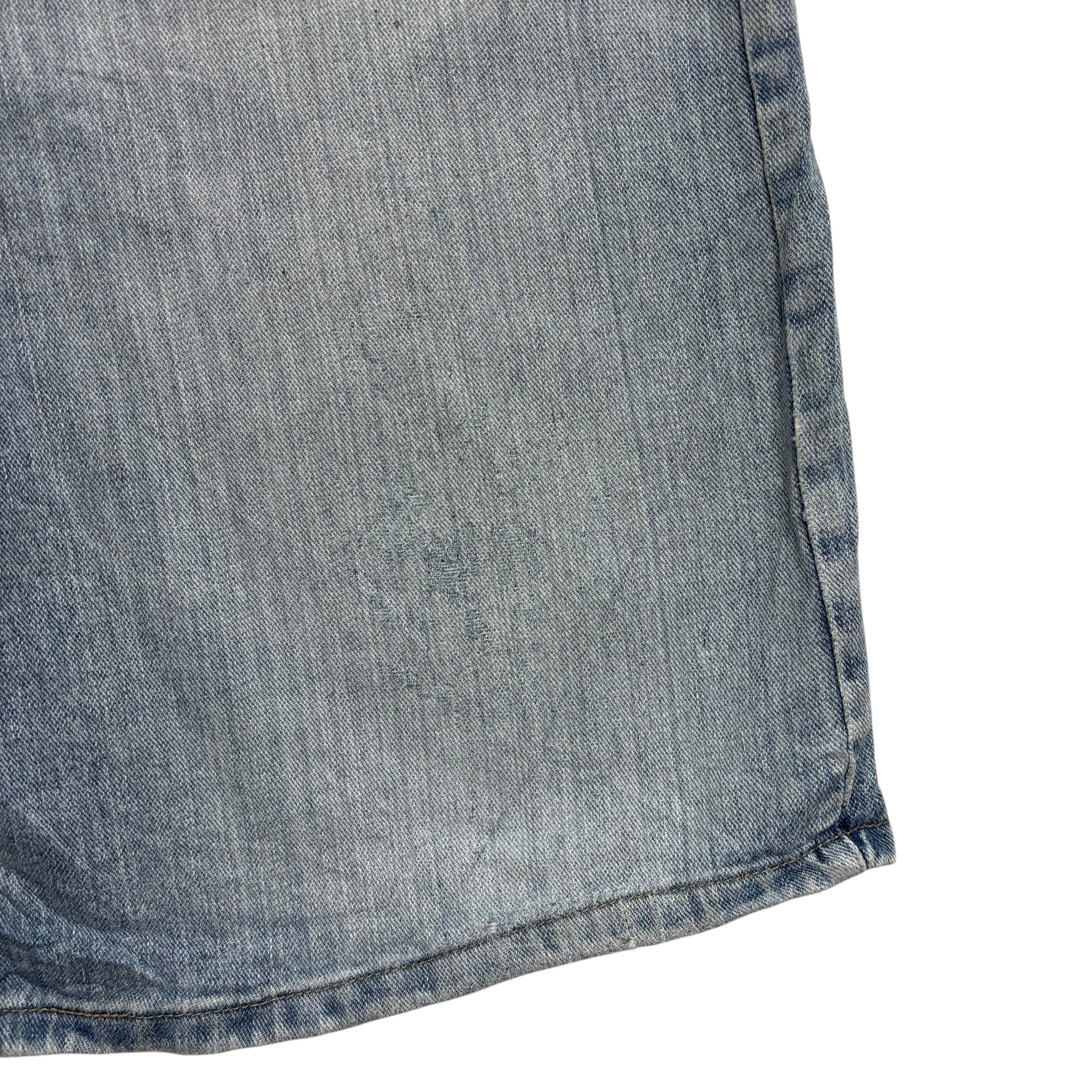 Wrangler Baggy Jorts W40 Mens Denim Shorts Light Blue Relaxed Fit Stretch