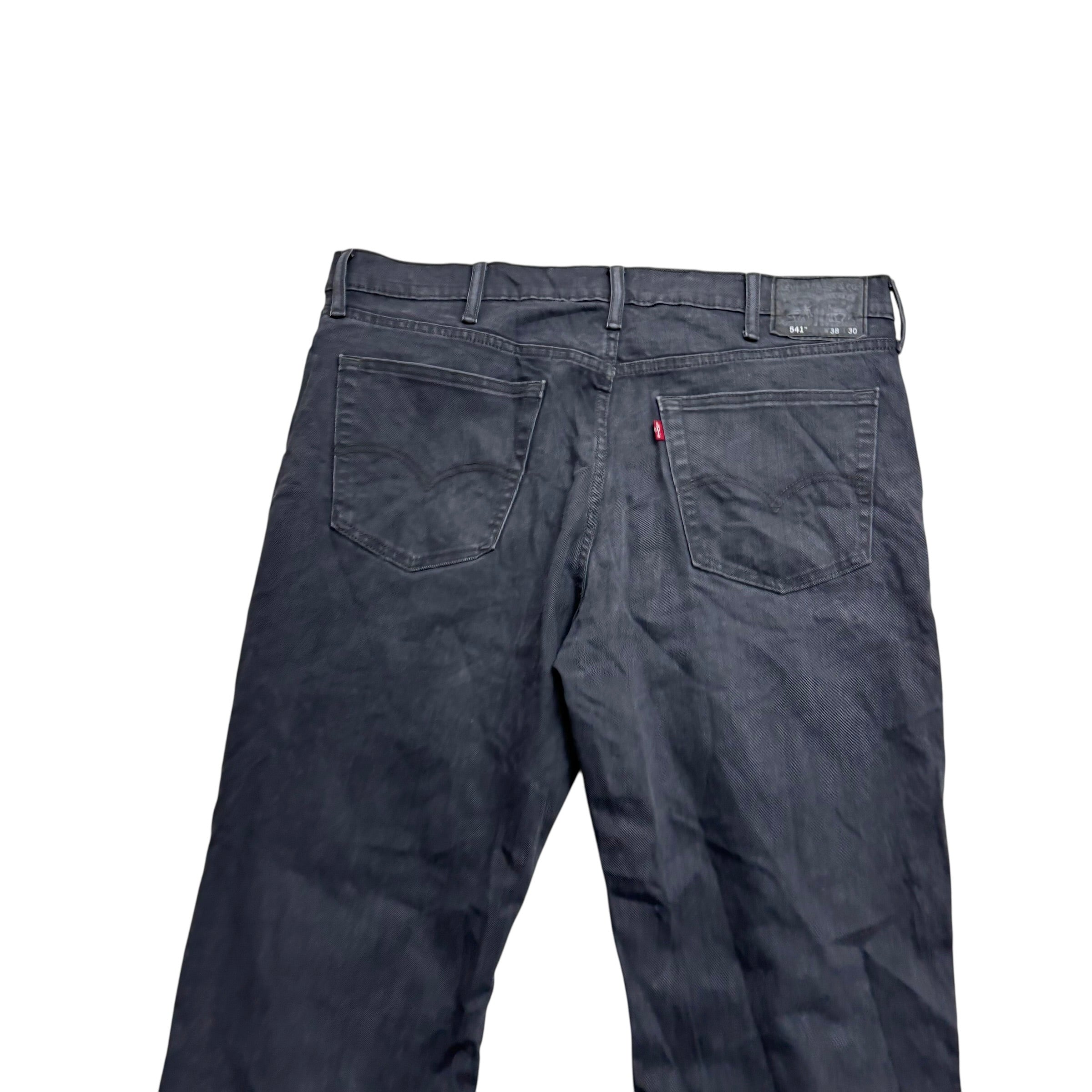 Levis 541 Jeans W38 L30 Mens Grey Athletic Tapered Fit Stretch Denim (E)