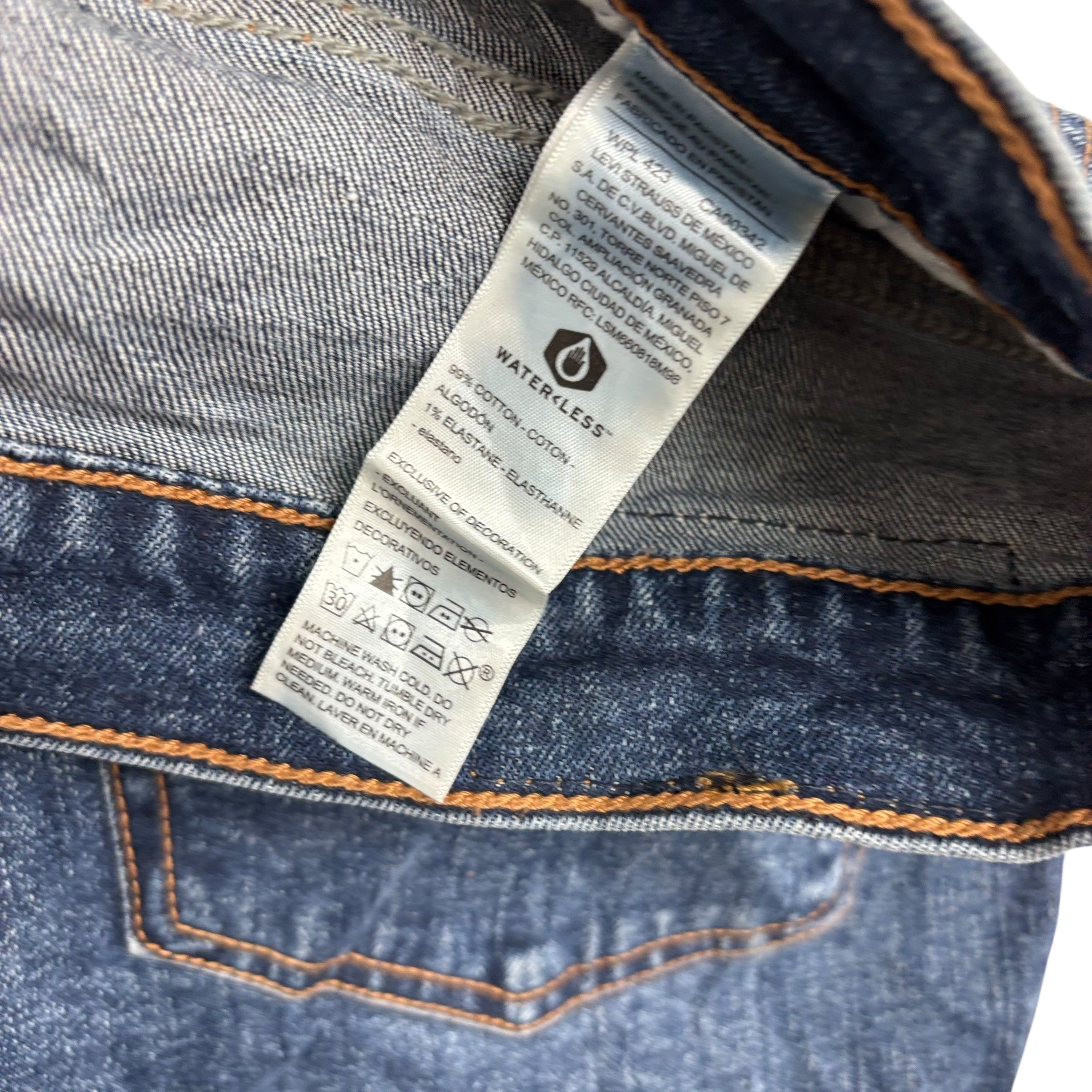 Levis Signature Jeans W36 L34 Mens Dark Blue Baggy Relaxed Fit Stretch Denim