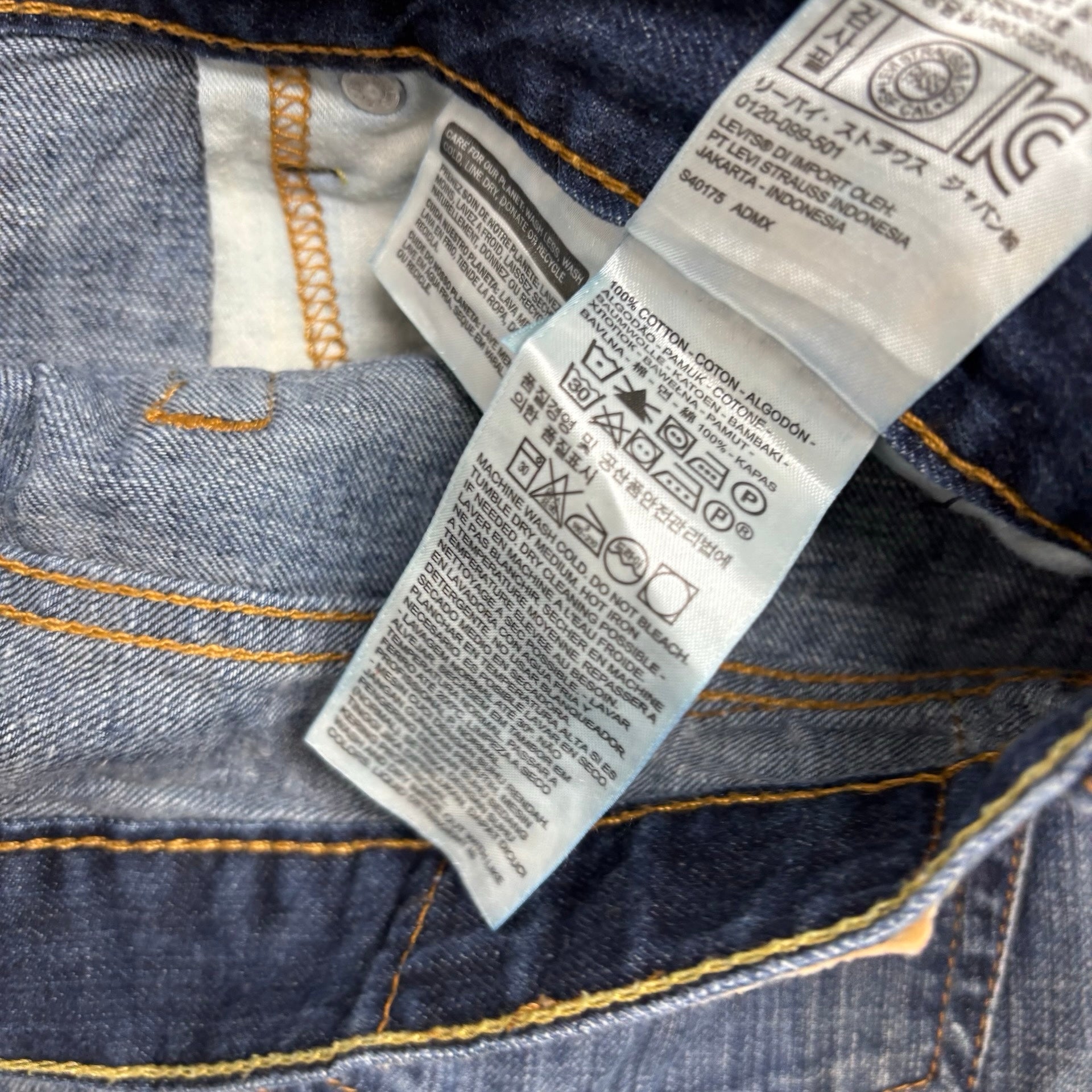 Levis 514 Jeans W32 L32 Mens Dark Blue Regular Straight Fit Denim (F)