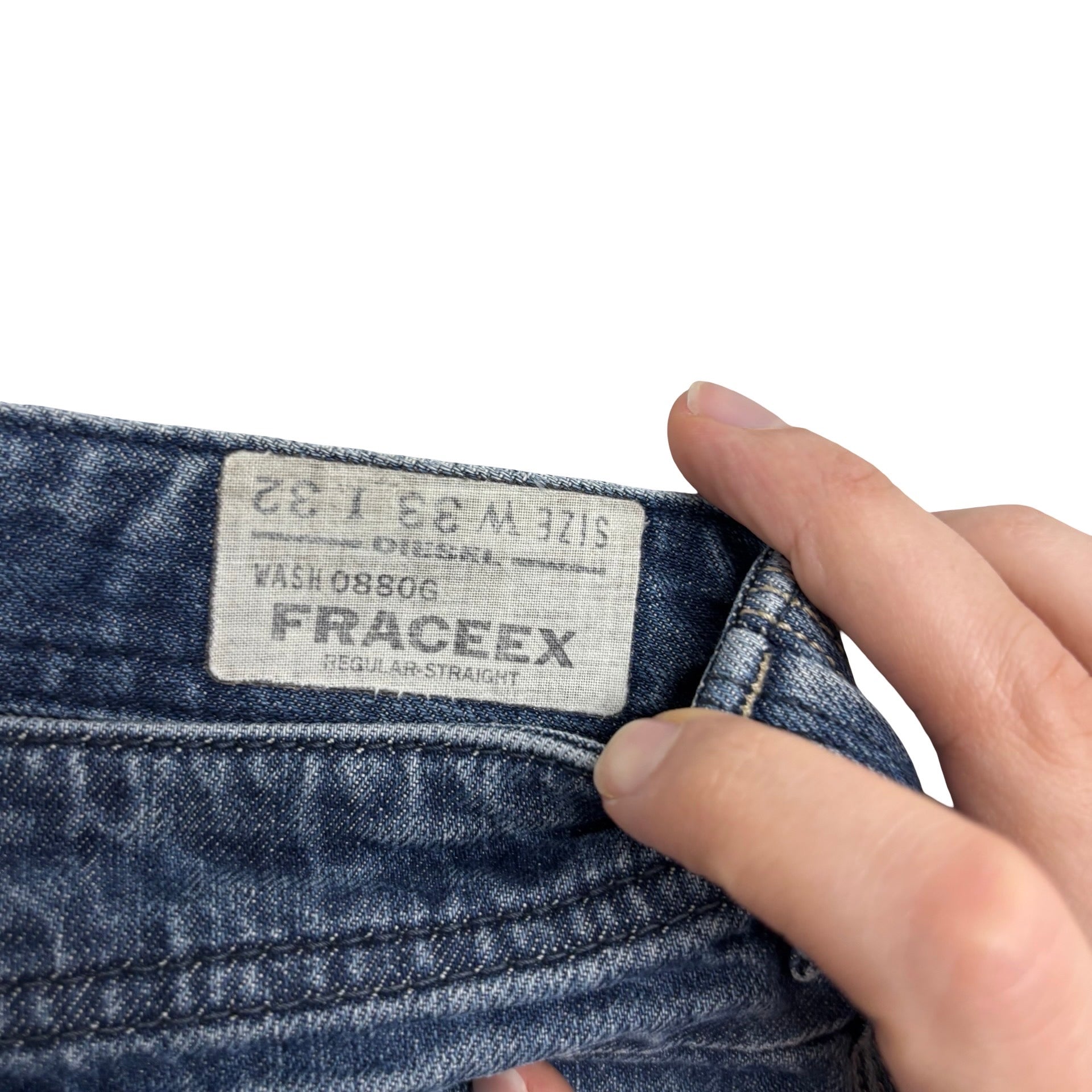 Diesel Fraceex Jeans W33 L32 Mens Mid Blue Regular Straight Fit Denim (F)