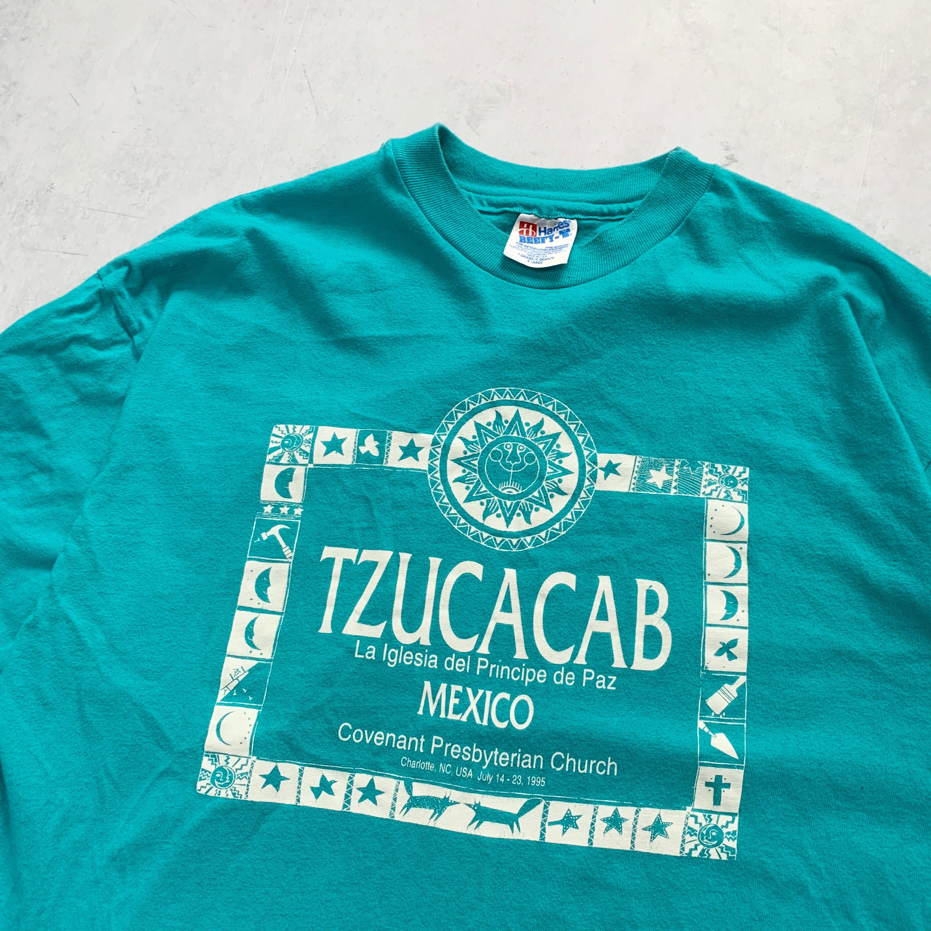 Vintage T Shirt Mens XL Blue Single Stitch Graphic Print 90s Tourist