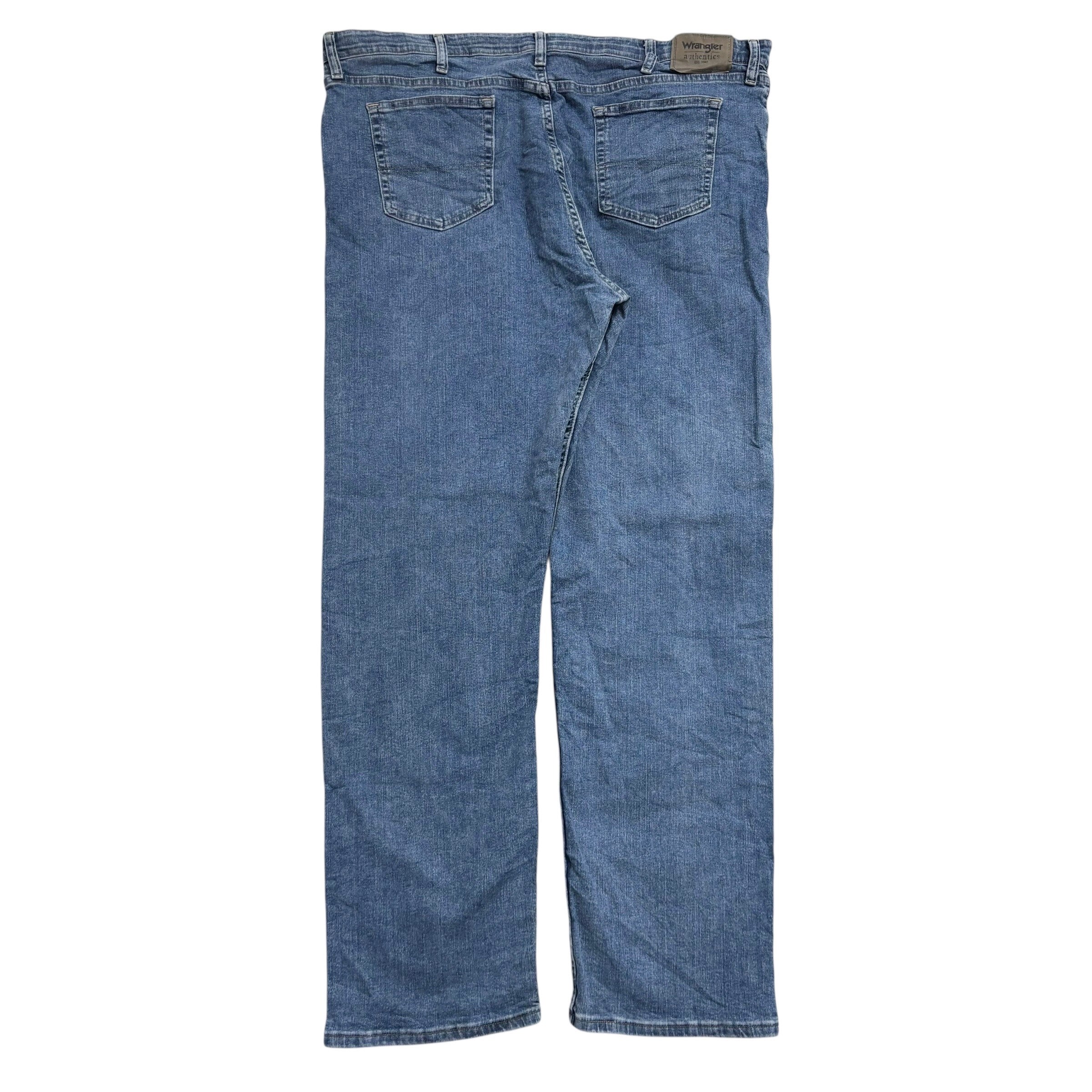 Wrangler Jeans W42 L34 Mens Mid Blue Regular Straight Fit Stretch Denim (E)