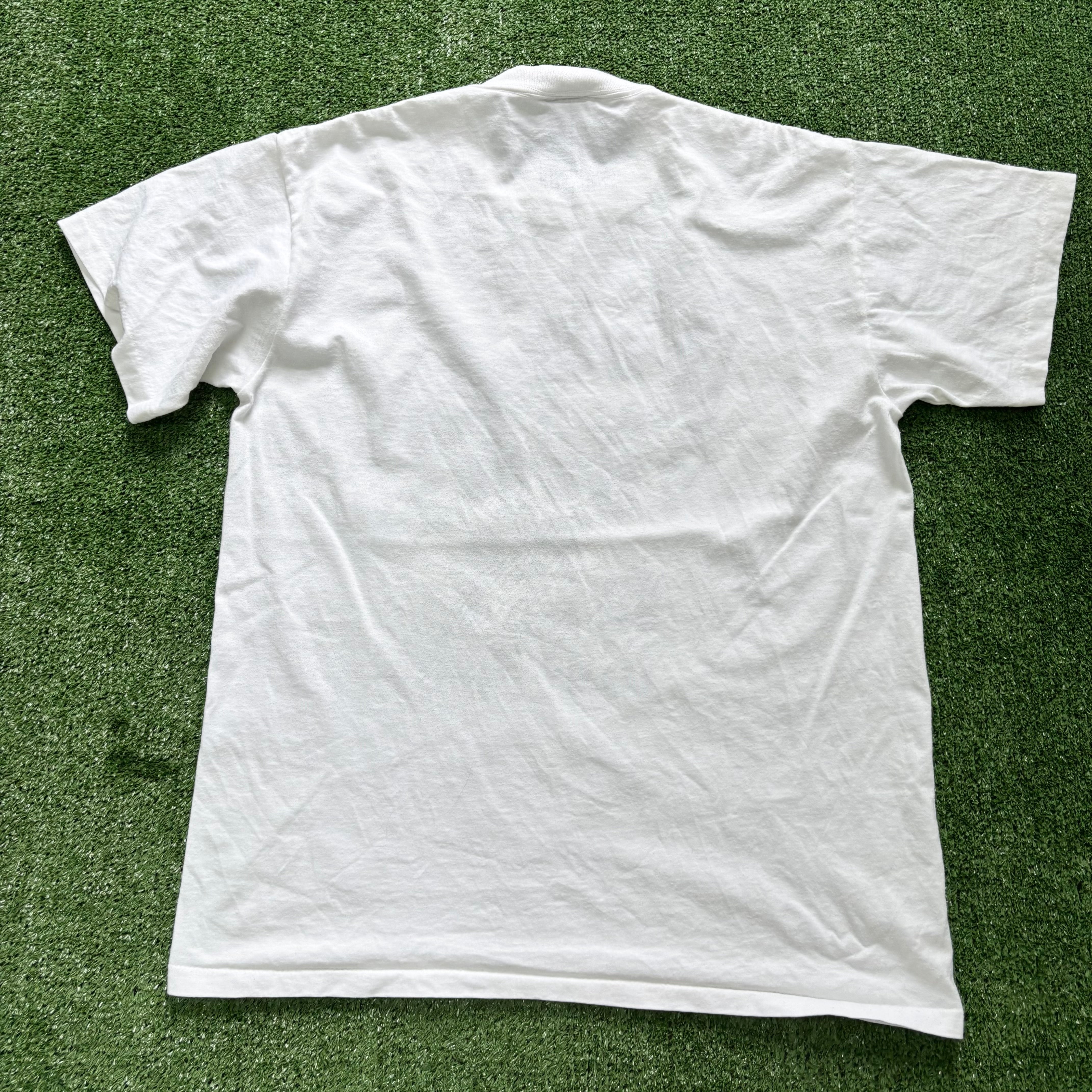 Vintage T Shirt Mens Large White Single Stitch Graphic Print 90s USA