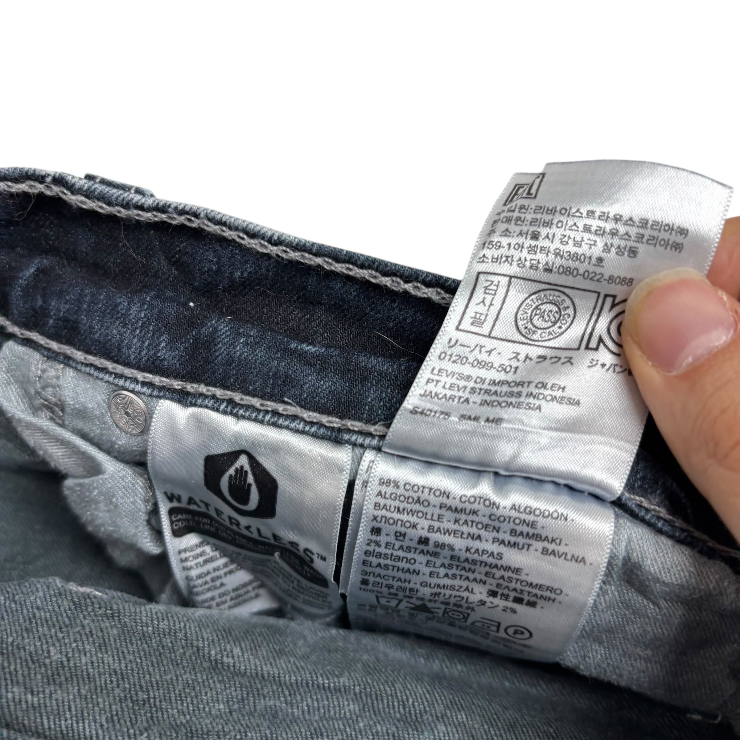 Levis 505 Jeans W36 L30 Mens Dark Blue Regular Straight Fit Stretch Denim (E)