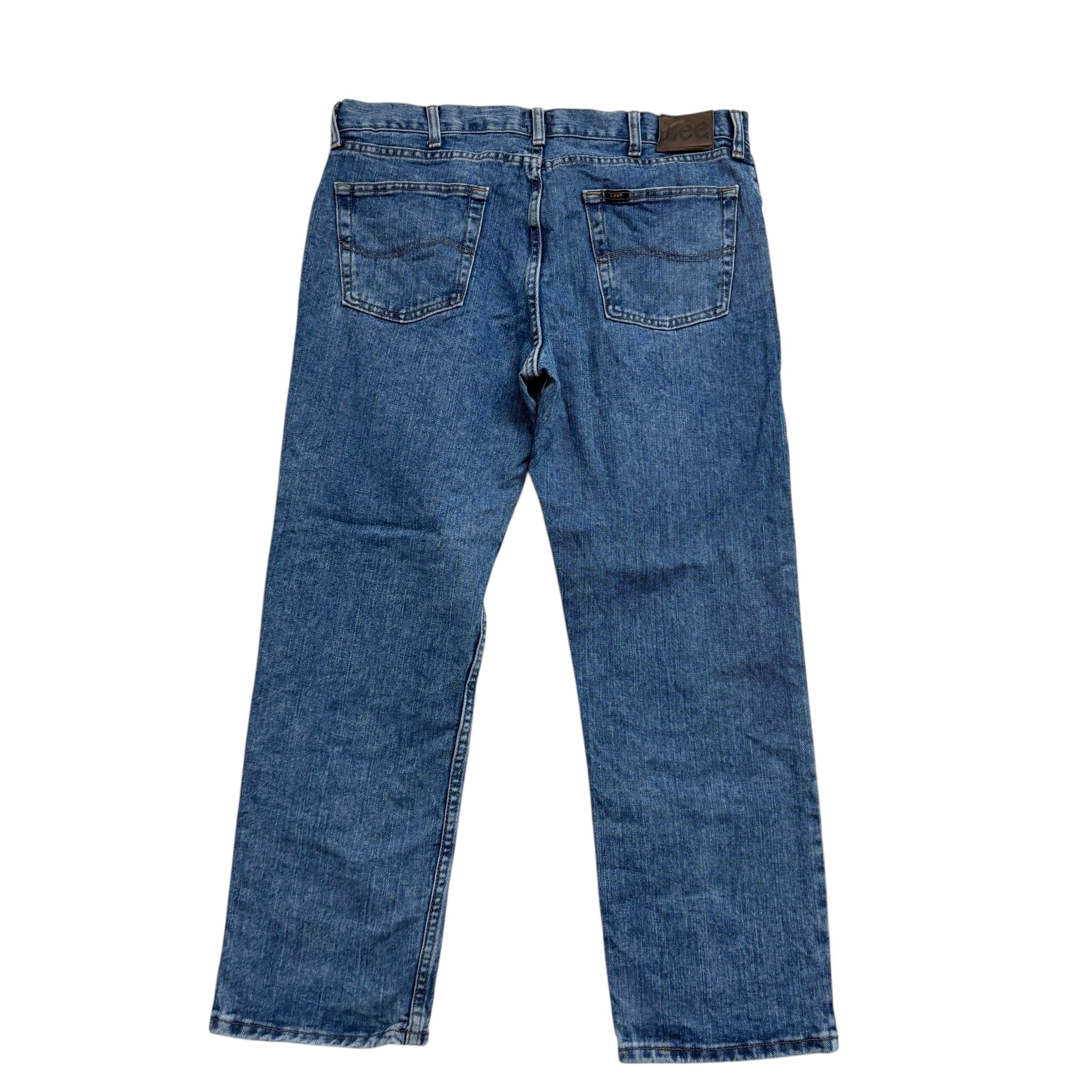 Lee Jeans W36 L29 Mens Regular Straight Fit Mid Blue Vintage Denim (E)