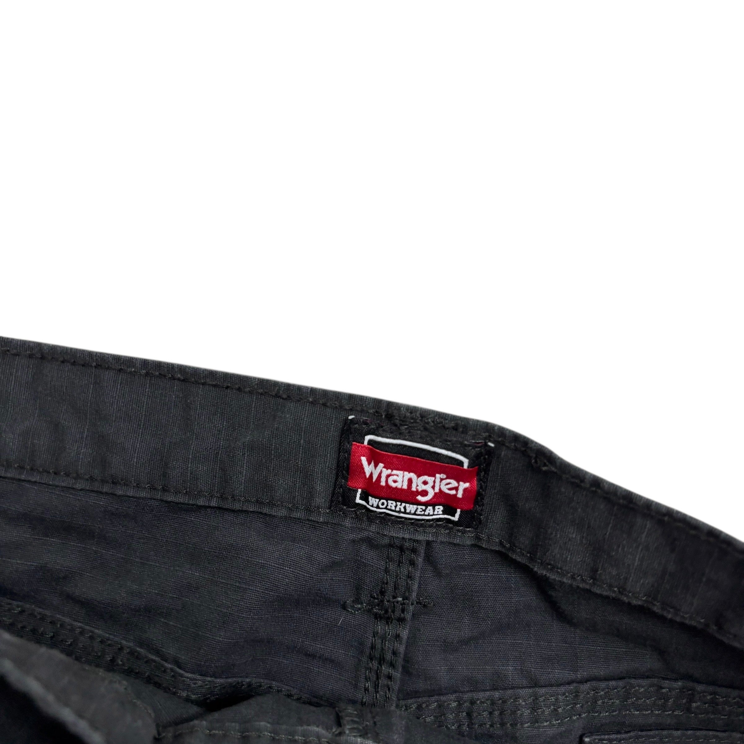 Wrangler Cargo Pants W42 L30 Mens Black Relaxed Straight Carpenter Trousers (E)