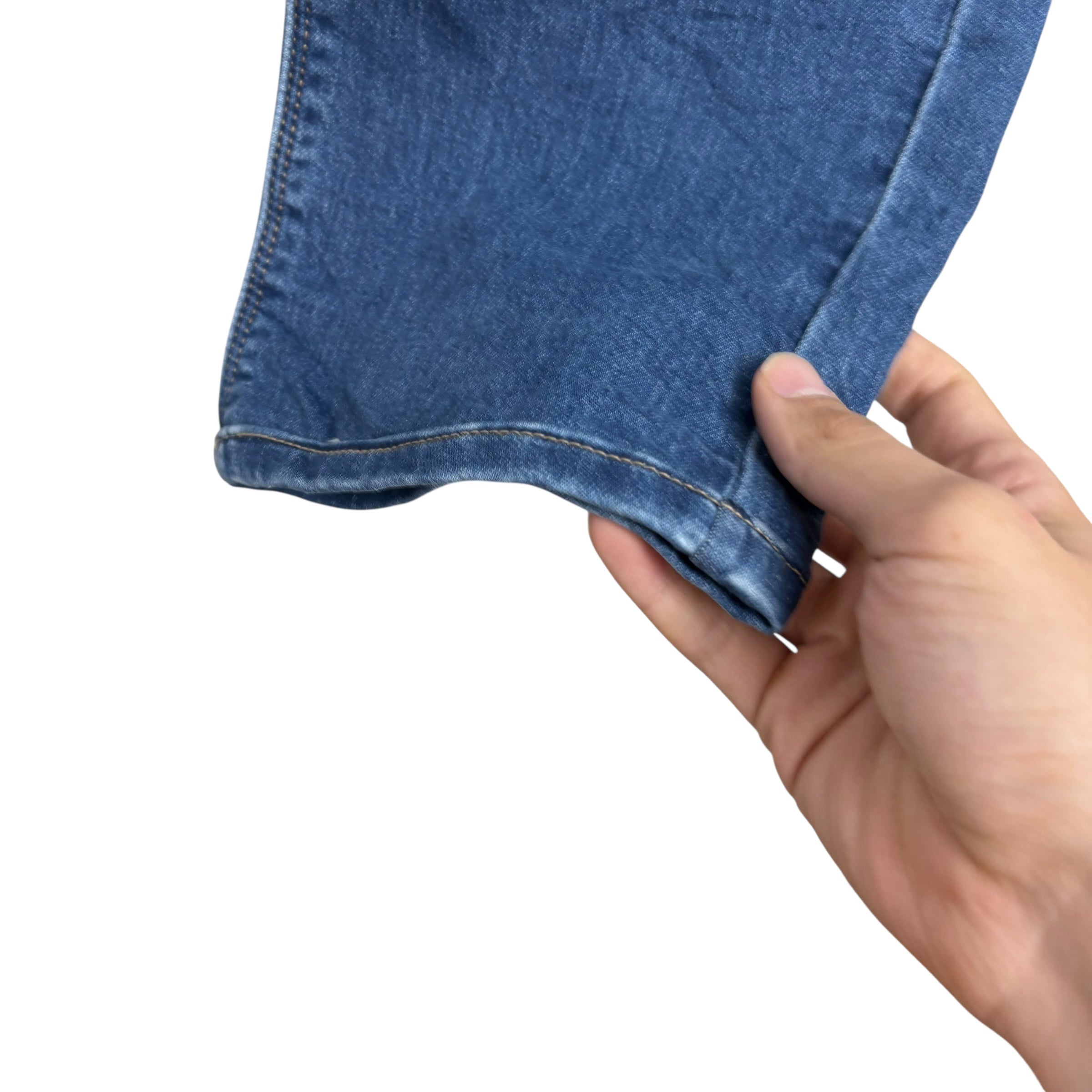 Levis Denizen Jeans W34 L26 Mens Mid Blue Slim Fit Stretch Denim (E)