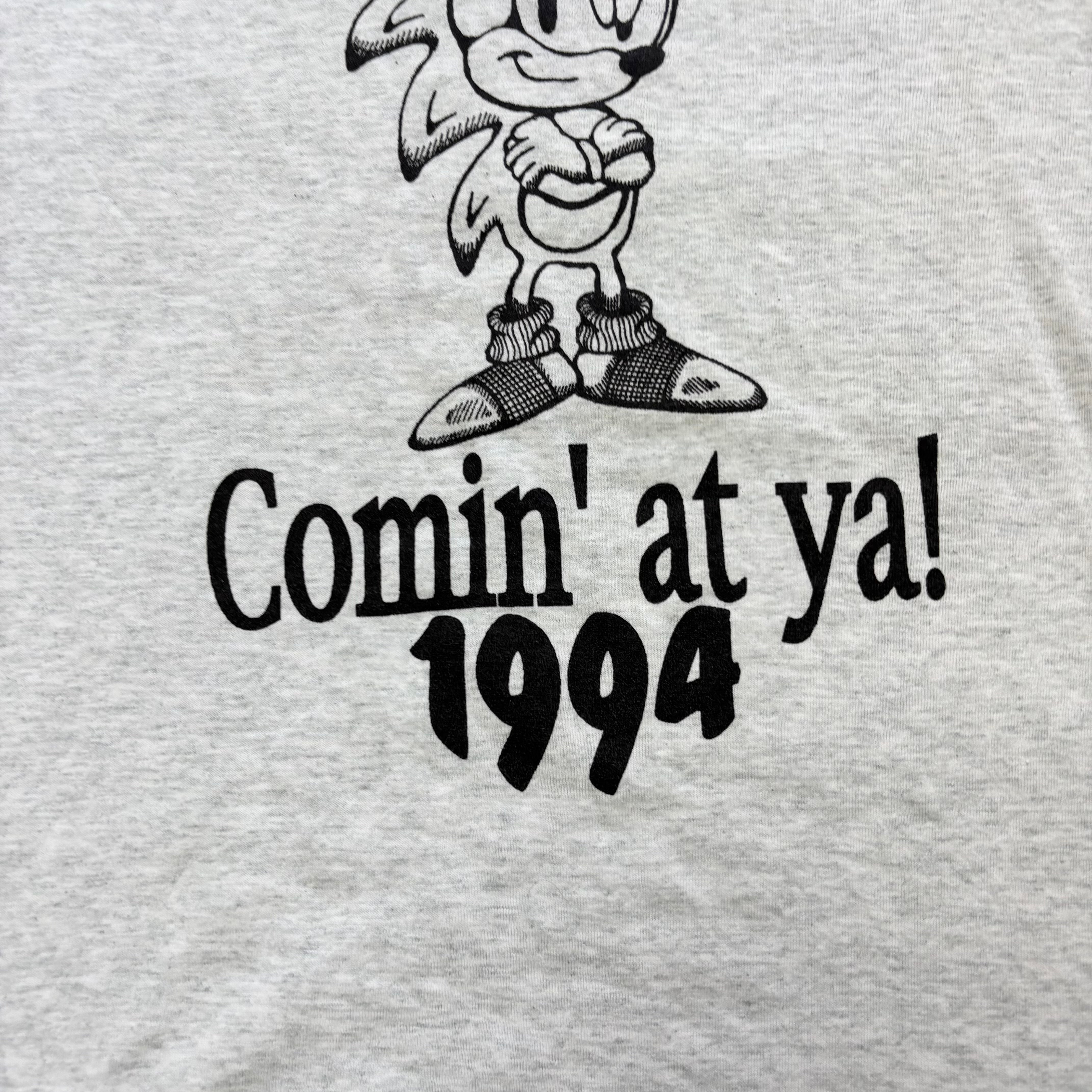 Vintage T Shirt Mens XL Grey Single Stitch Graphic Print 90s USA Track (E)