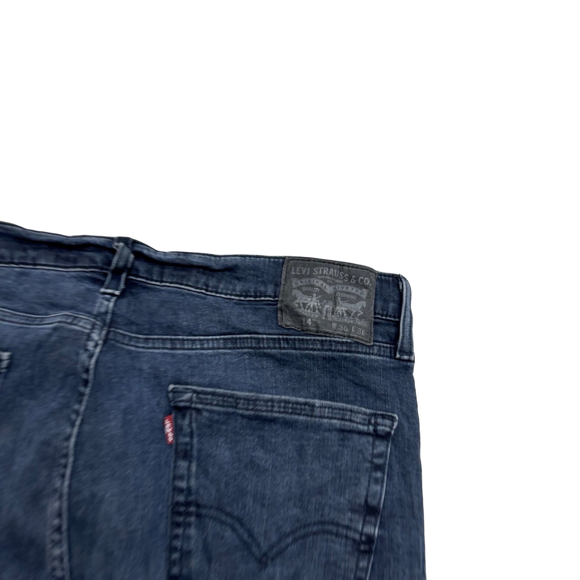 Levis 514 Jeans W36 L36 Mens Navy Blue Regular Straight Fit Stretch Denim (E)