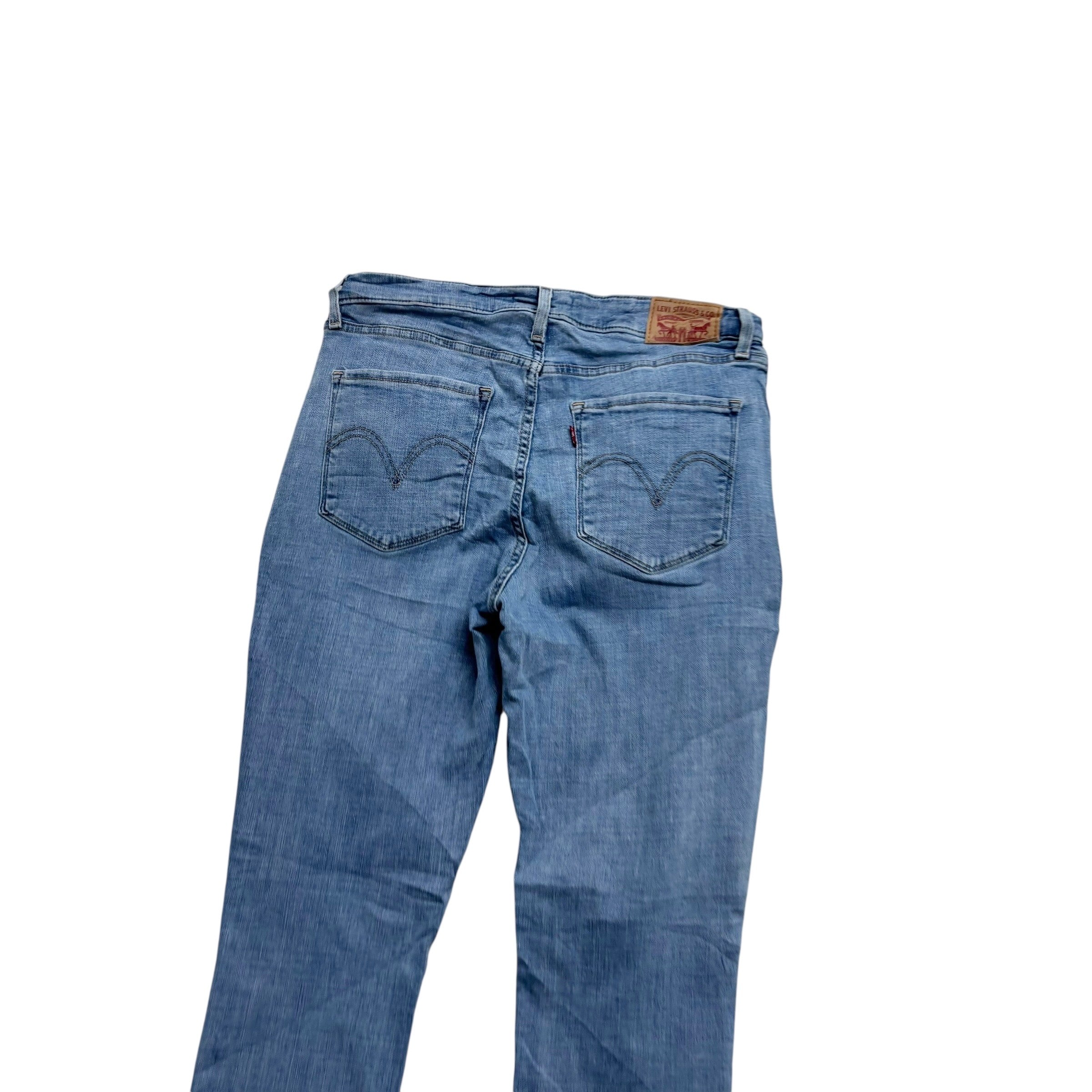 Levis Jeans W30 L30 Womens Classic Mid Rise Skinny Fit Light Blue Stretch Denim