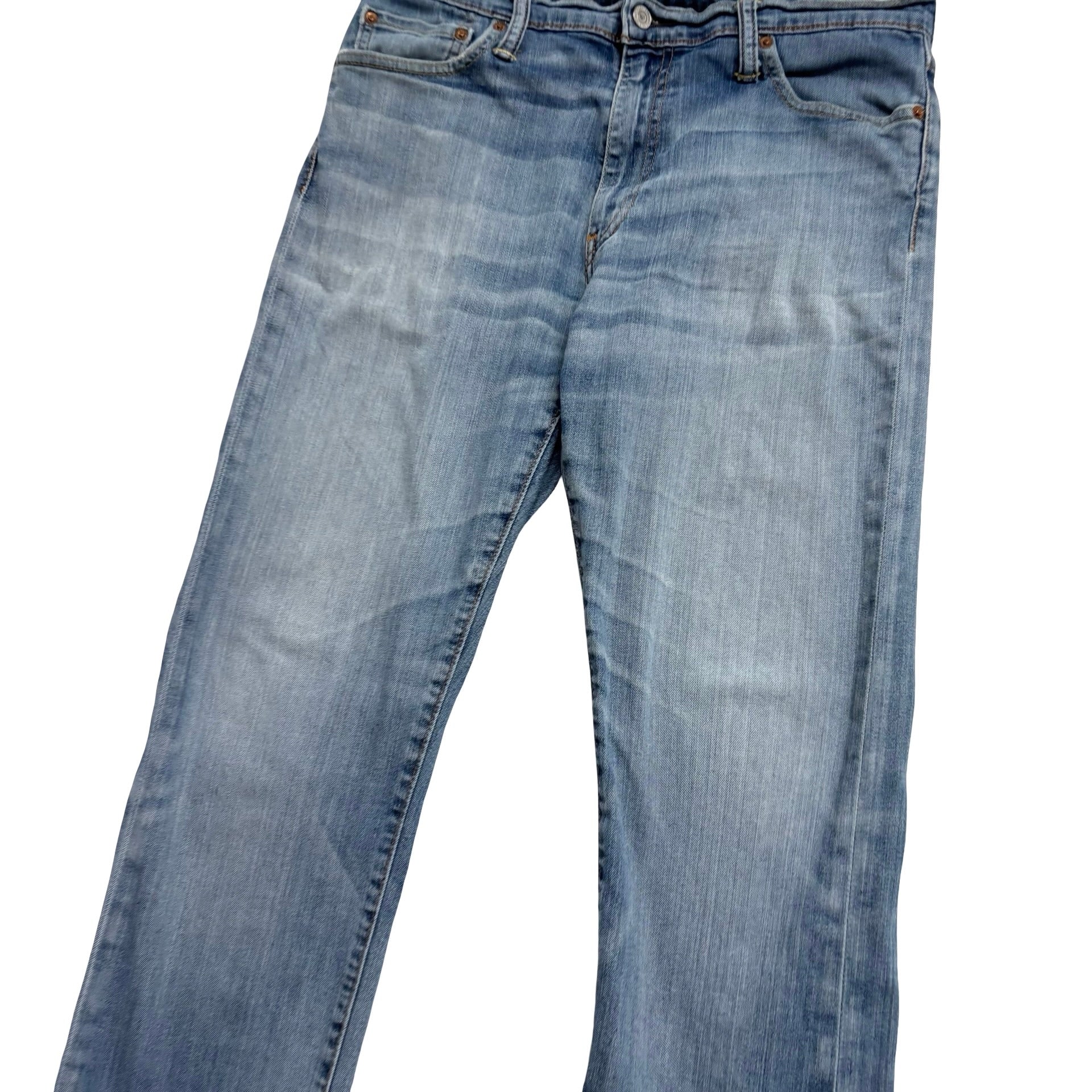 Levis 514 Jeans W33 L34 Mens Light Blue Slim Straight Fit Stretch Denim (F)