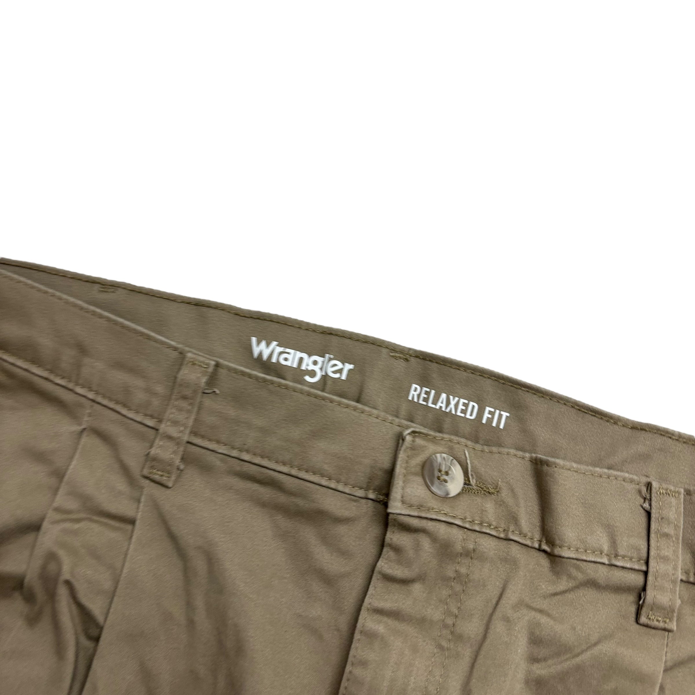 Wrangler Pleated Trousers W40 L31 Mens Beige Relaxed Straight Vintage Pants (E)
