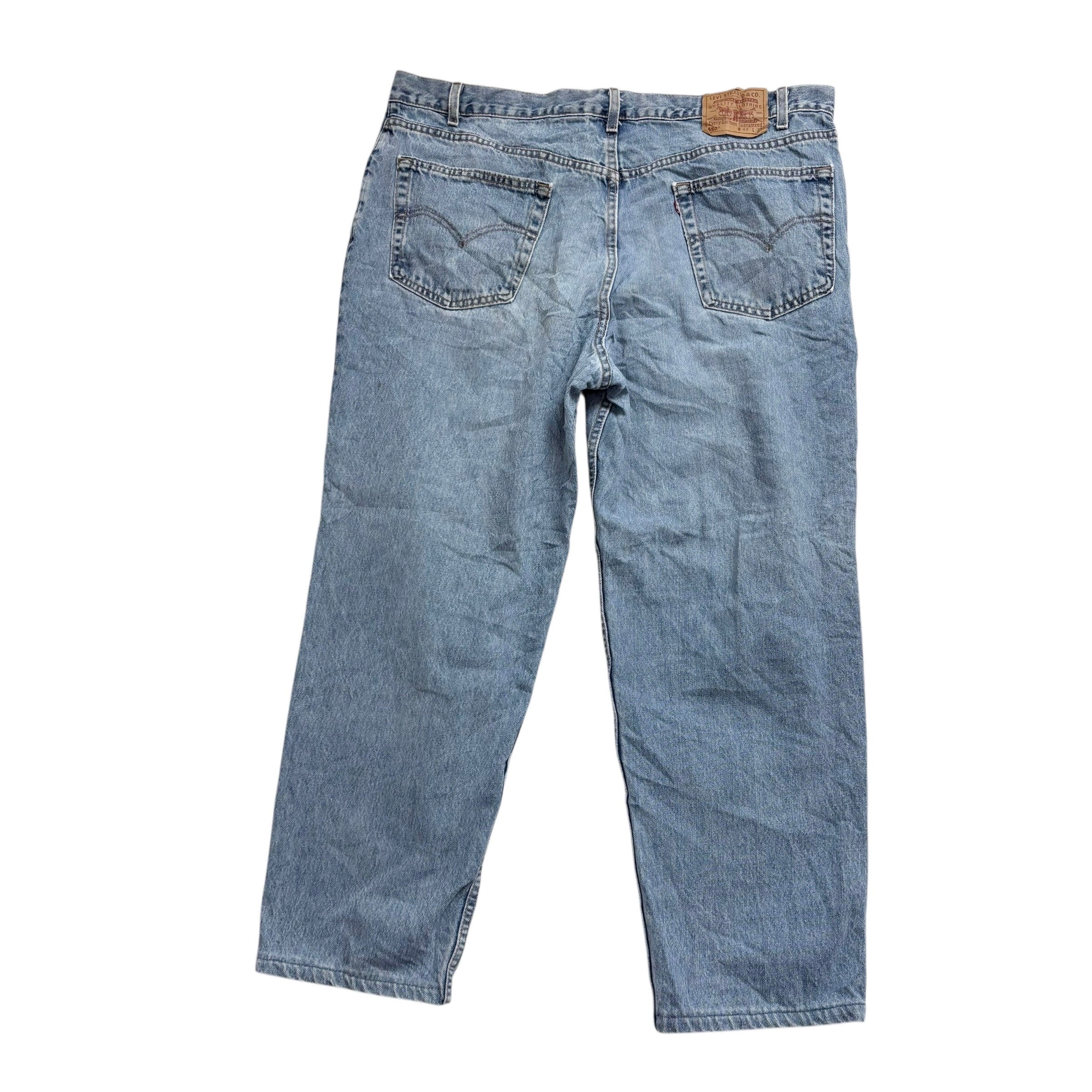 Levis 550 Jeans W42 L30 Mens Light Blue Relaxed Straight Made In USA Vintage (F)