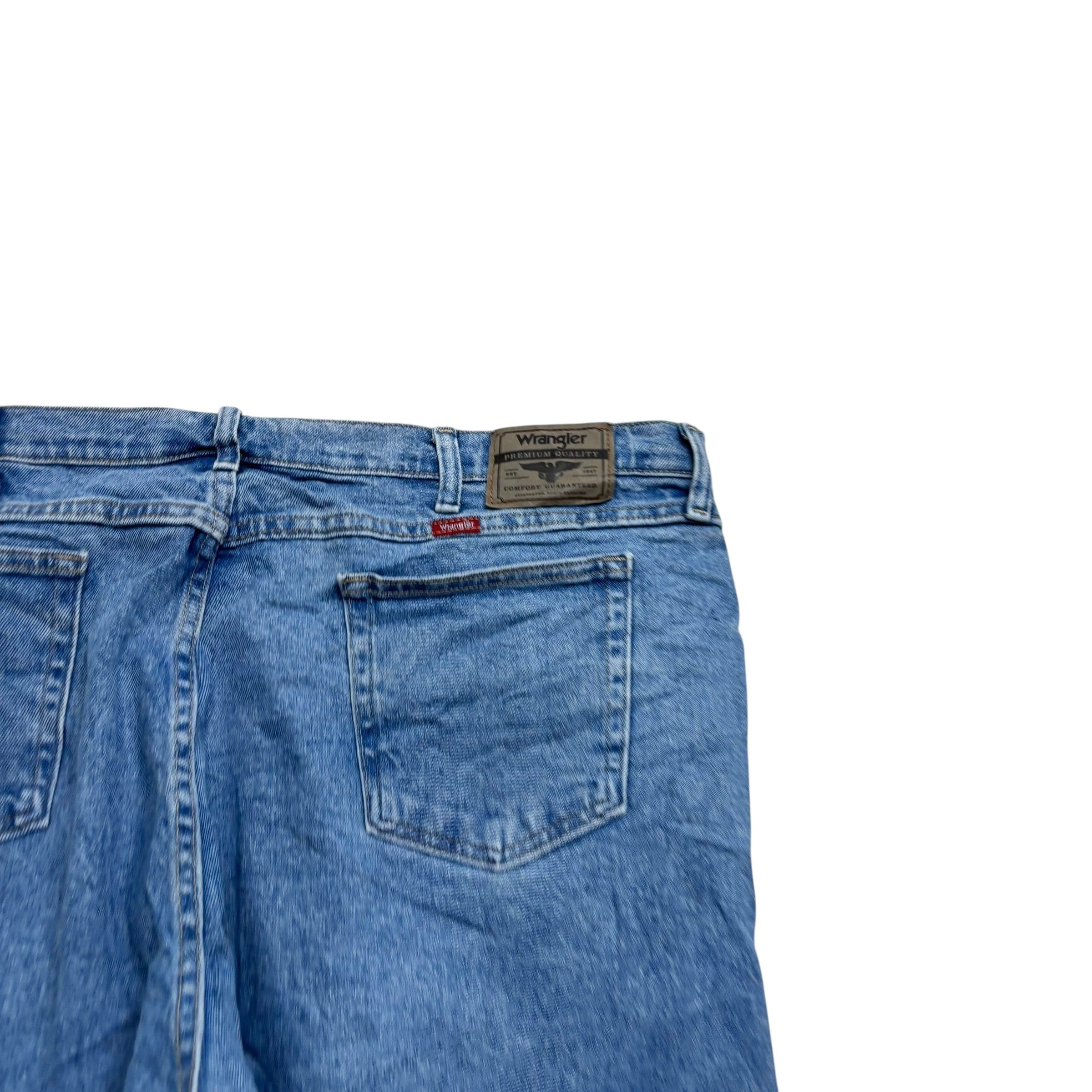 Wrangler Jeans W44 L30 Mens Light Blue Relaxed Straight Fit Stretch Denim (E)