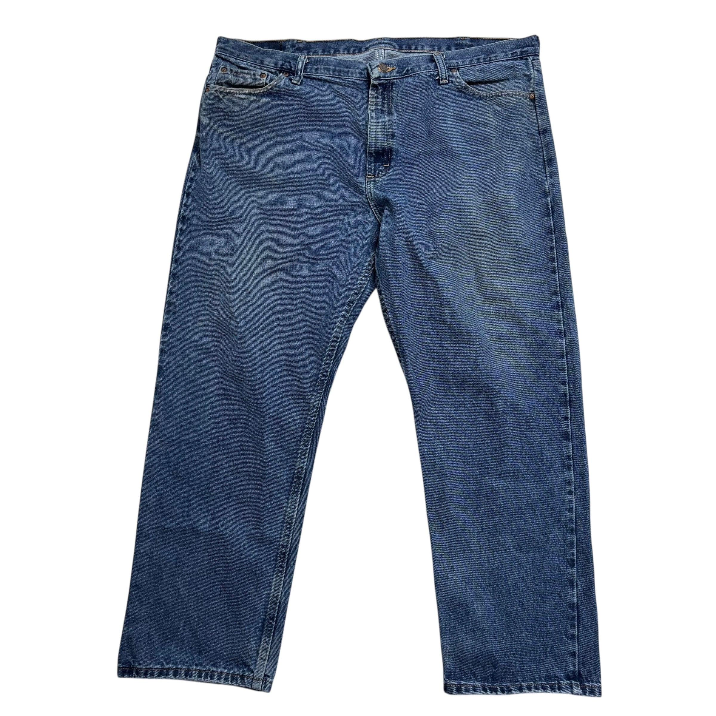 Wrangler Jeans W42 L30 Mens Mid Blue Relaxed Straight Fit Denim (F)