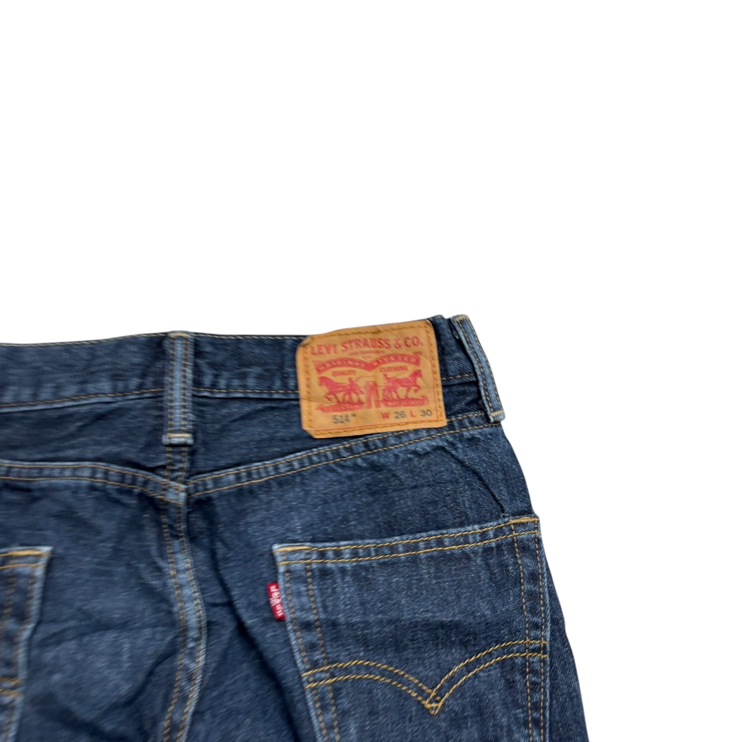 Levis 514 Jeans W26 L30 Mens Dark Blue Regular Straight Fit Denim