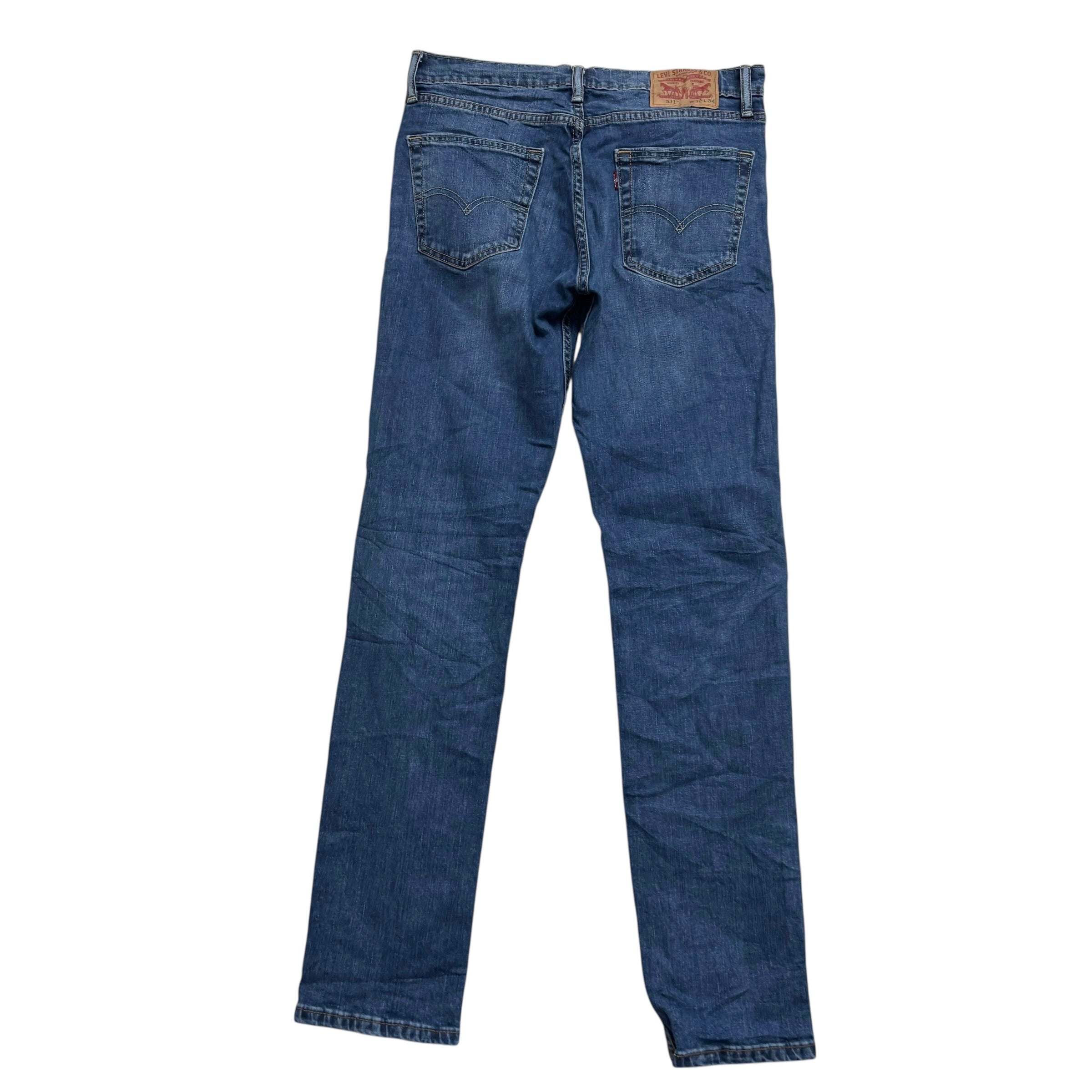 Levis 511 Jeans W32 L34 Mens Mid Blue Slim Fit Stretch Denim (E)