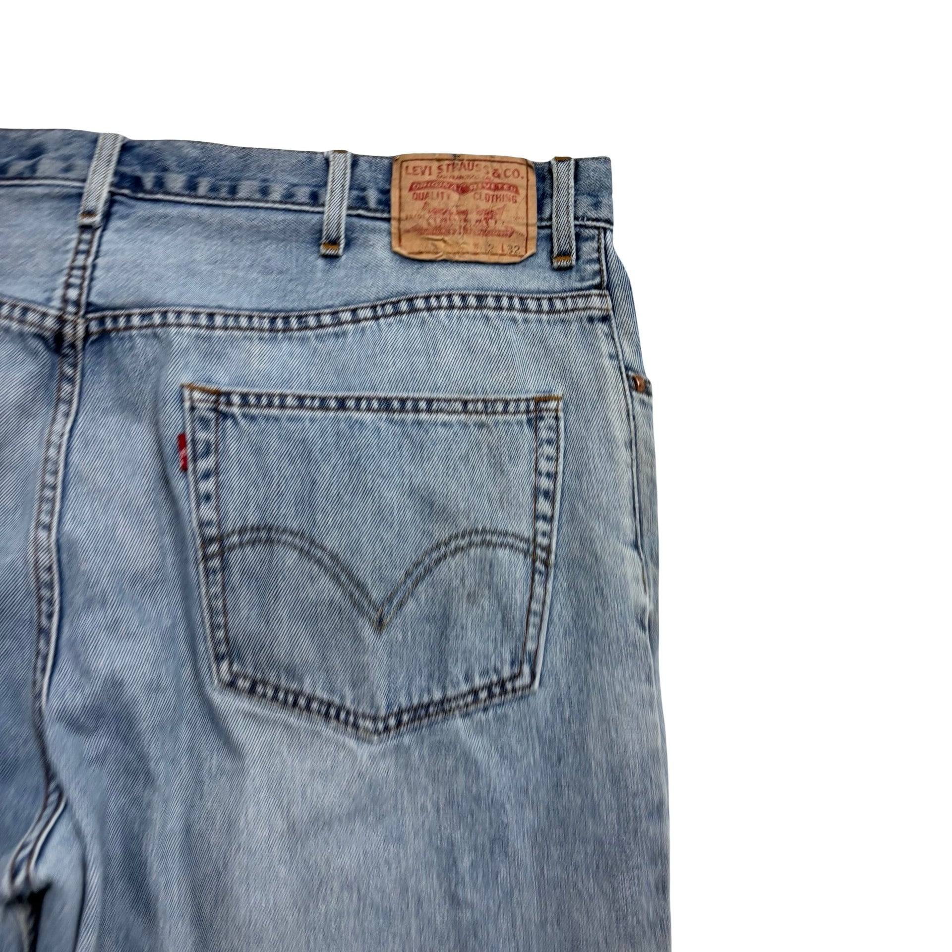 Levis 550 Jeans W42 L31 Mens Light Blue Relaxed Straight Fit Vintage Denim (F)