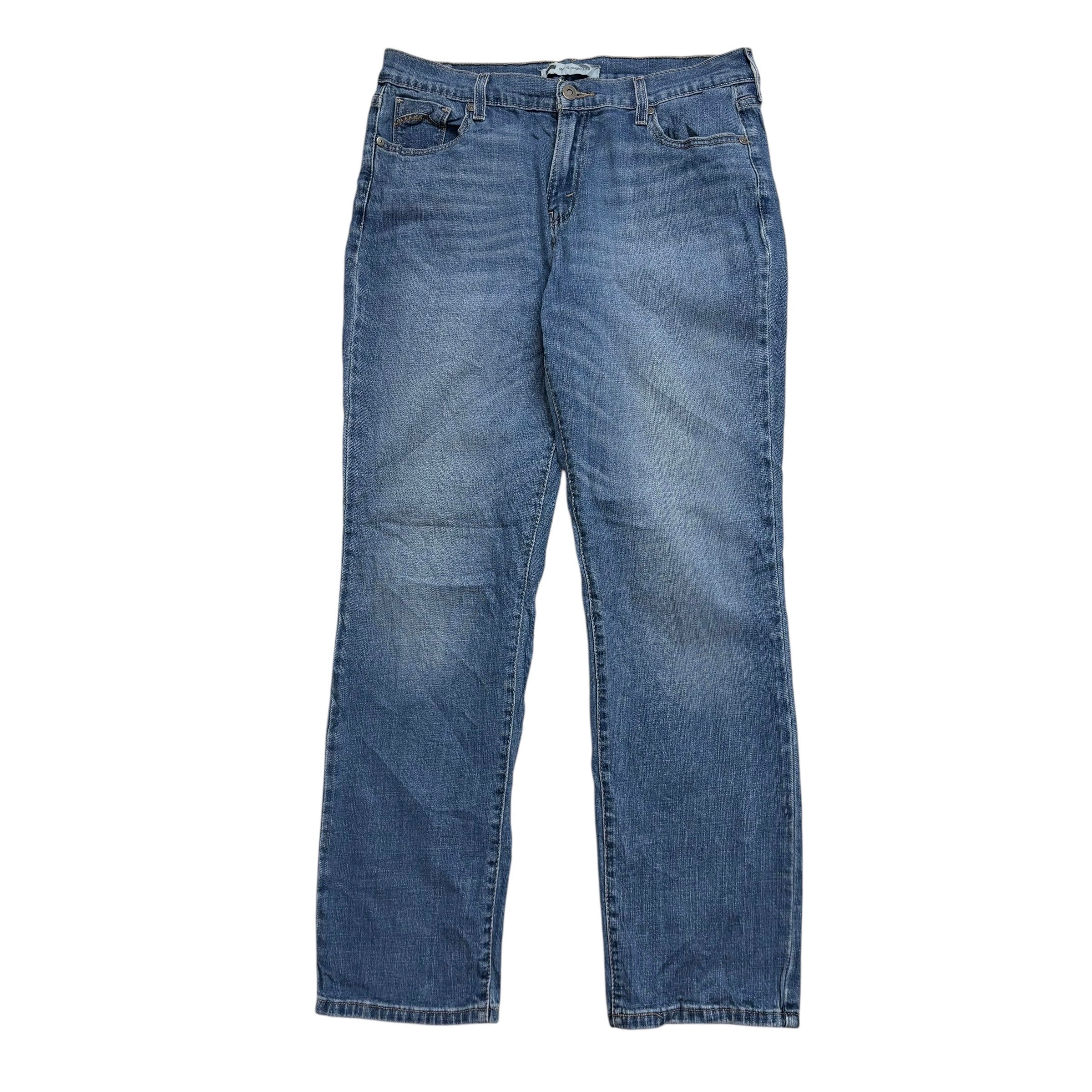 Levis 505 Jeans W31 L32 Womens Regular Straight Fit Mid Blue Stretch Denim (E)
